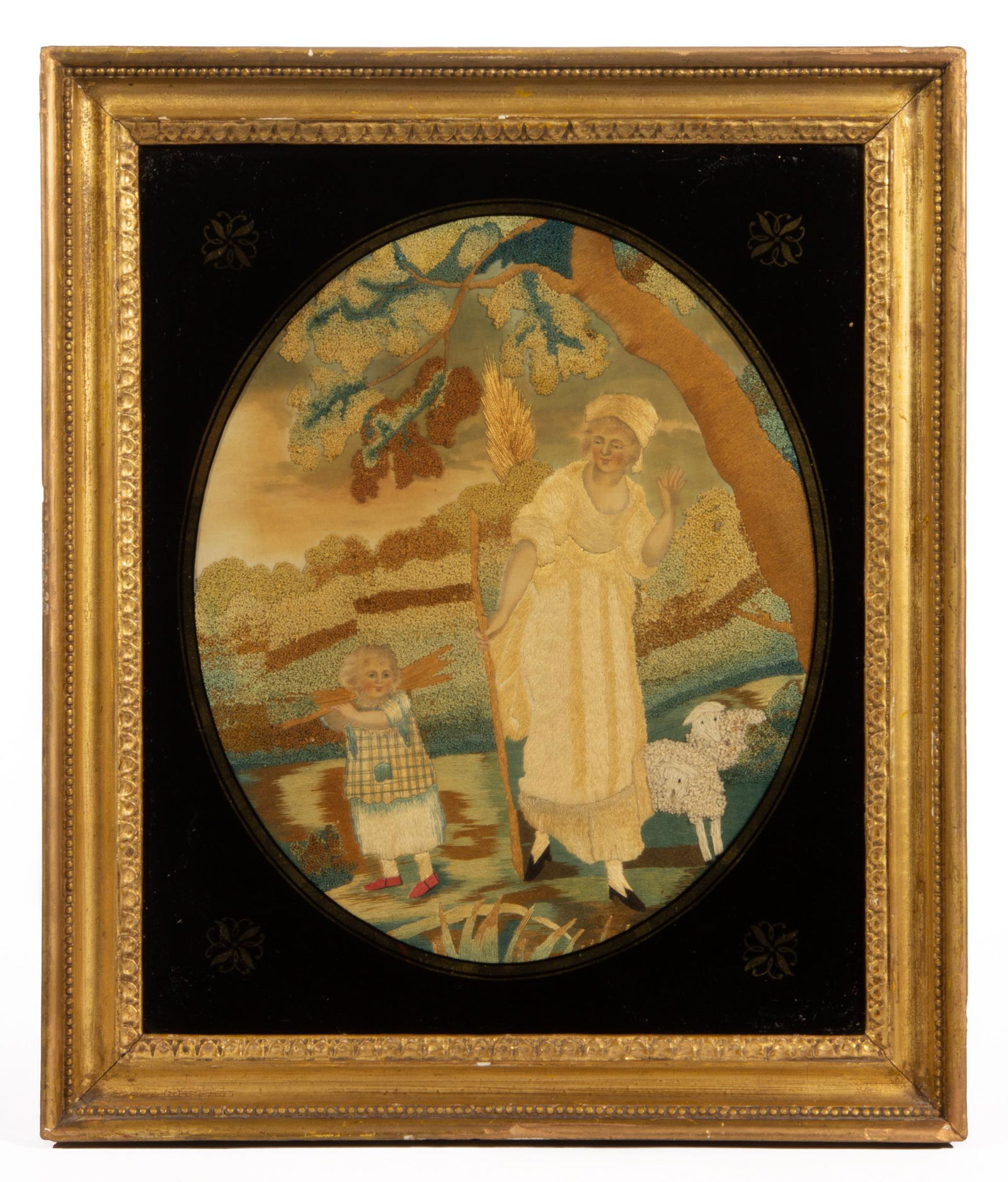 AMERICAN / BRITISH SILK-EMBROIDERED NEEDLEWORK PICTURE (1 of 6)