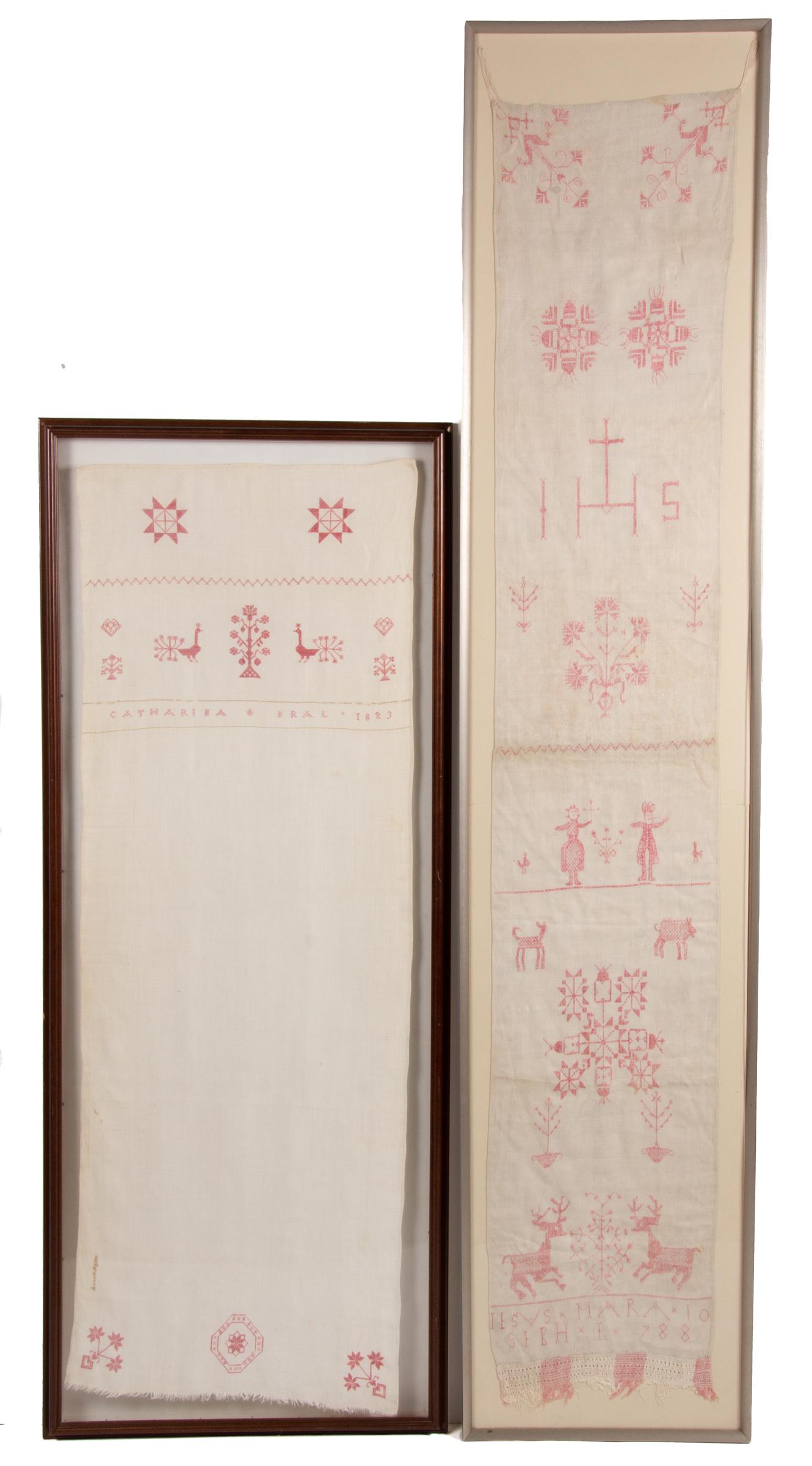 UNIDENTIFIED LINEN PLAIN-WEAVE HAND / SHOW TOWELS, LOT OF TWO (1 of 6)