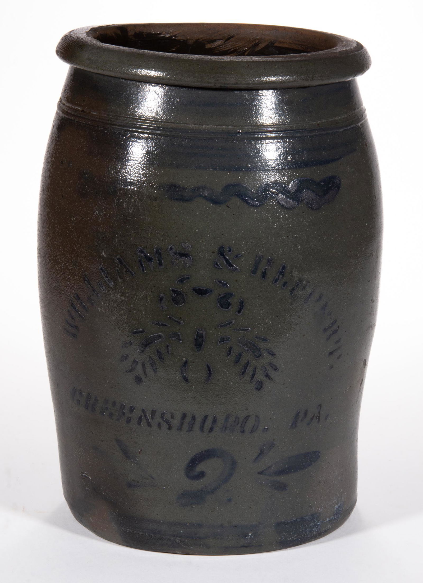 WESTERN PENNSYLVANIA STENCILED STONEWARE JAR (1 of 5)