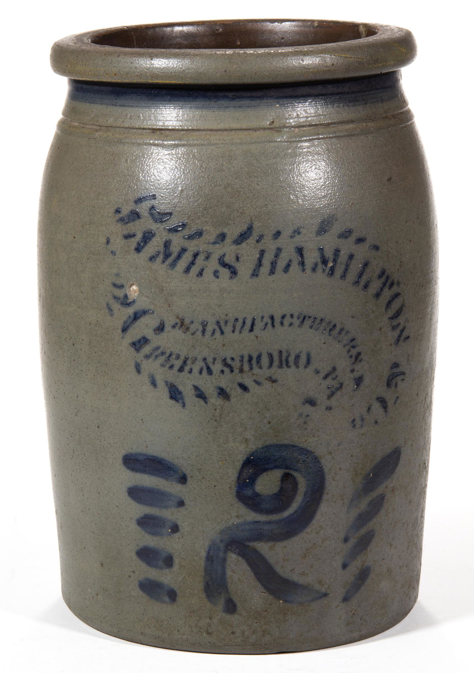 WESTERN PENNSYLVANIA MERCHANT'S STENCILED STONEWARE JAR (1 of 4)