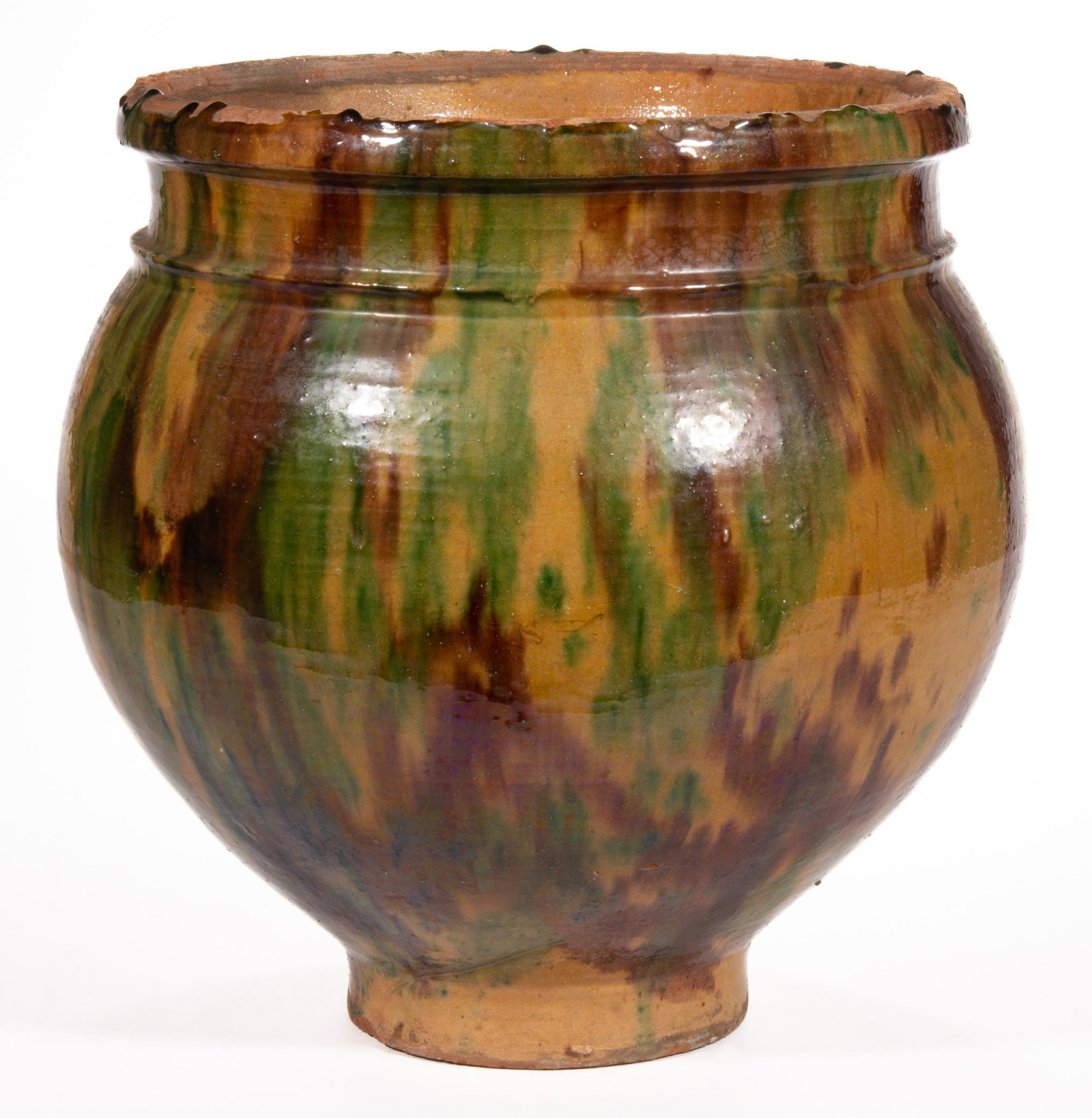 FRENCH EARTHENWARE / REDWARE JARDINIERE (1 of 5)