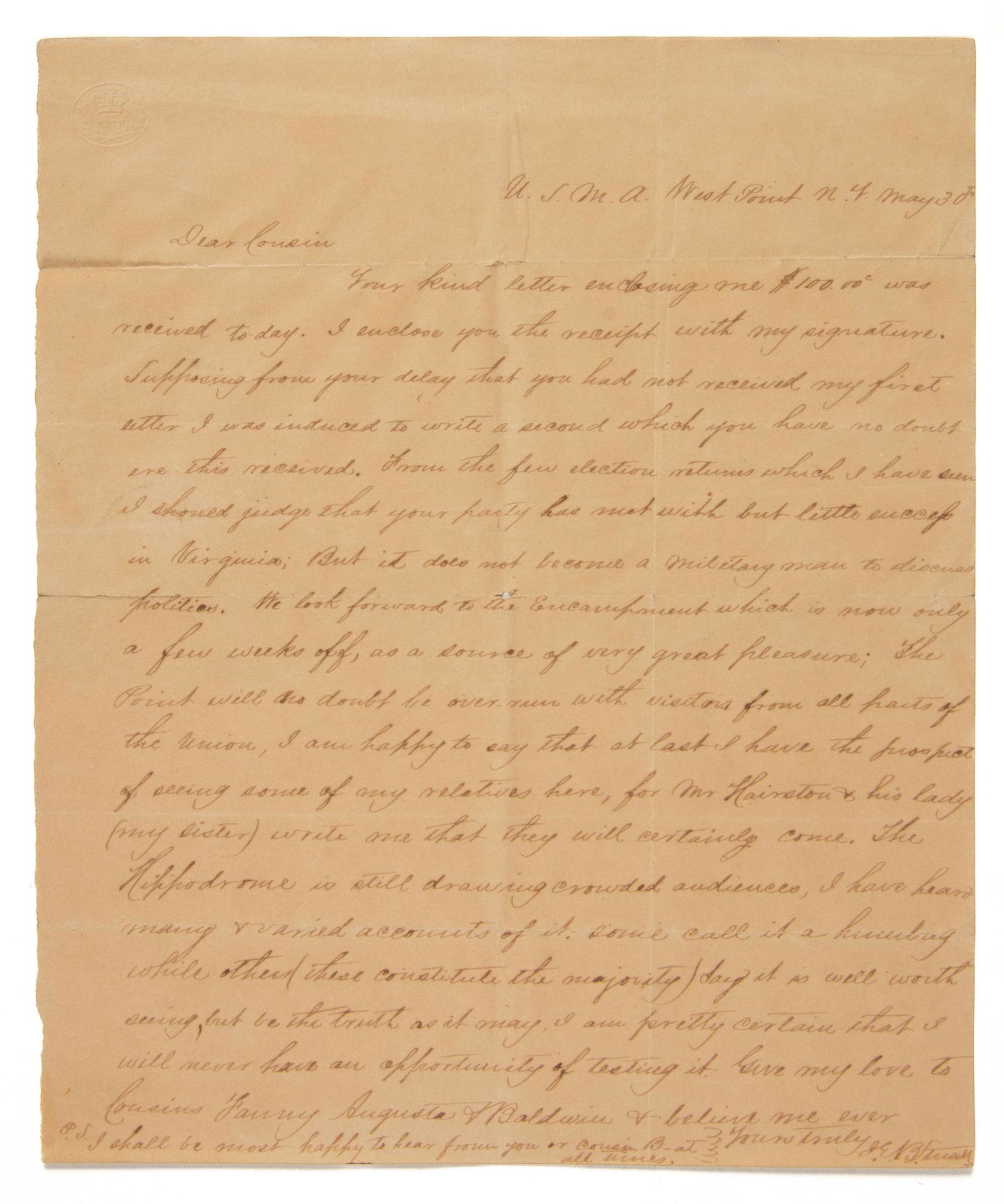 J. E. B. STUART (1833-1864) CONFEDERATE GENERAL AUTOGRAPH LETTER SIGNED (1 of 3)