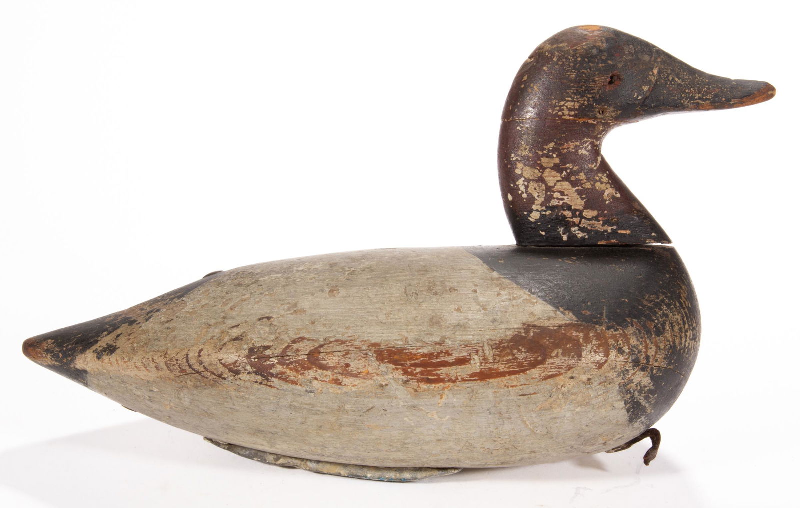 AMERICAN FOLK ART CARVED AND PAINTED CANVASBACK DECOY (1 of 5)