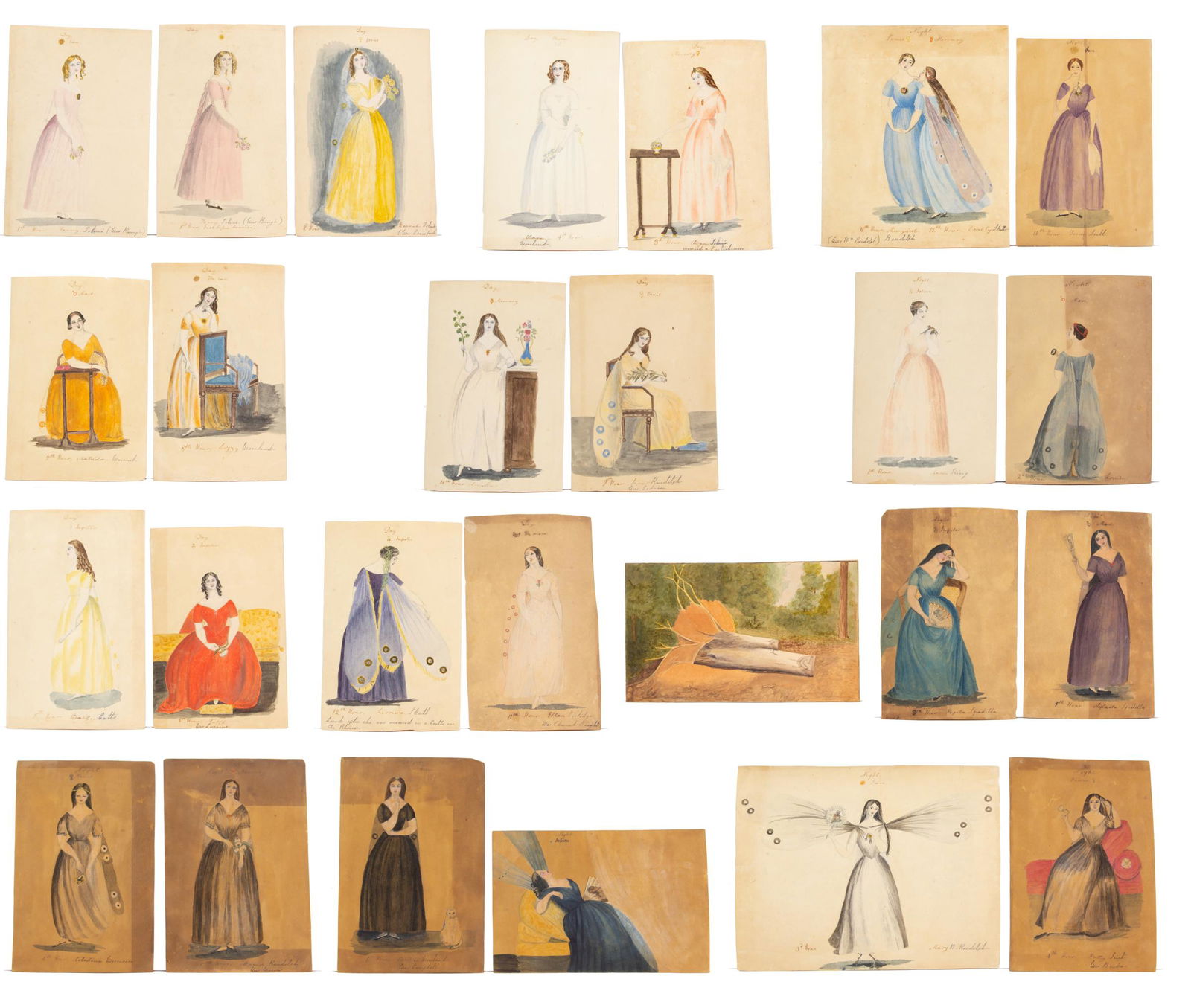 GROUPING OF CORNELIA JEFFERSON RANDOLPH (VIRGINIA, 1799-1871), ATTRIBUTED, DRAWINGS (1 of 14)