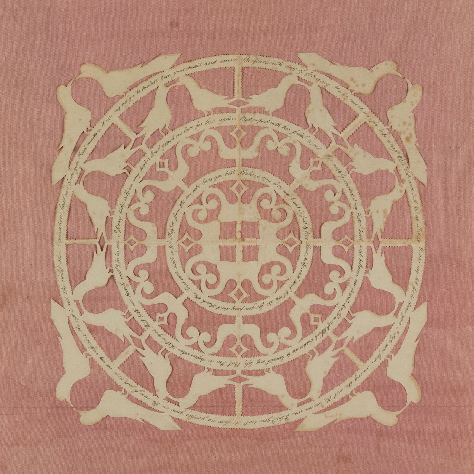 AMERICAN, PROBABLY PENNSYLVANIA, CUT-WORK / SCHERENSCHNITTE FOLK ART VALENTINE (1 of 4)