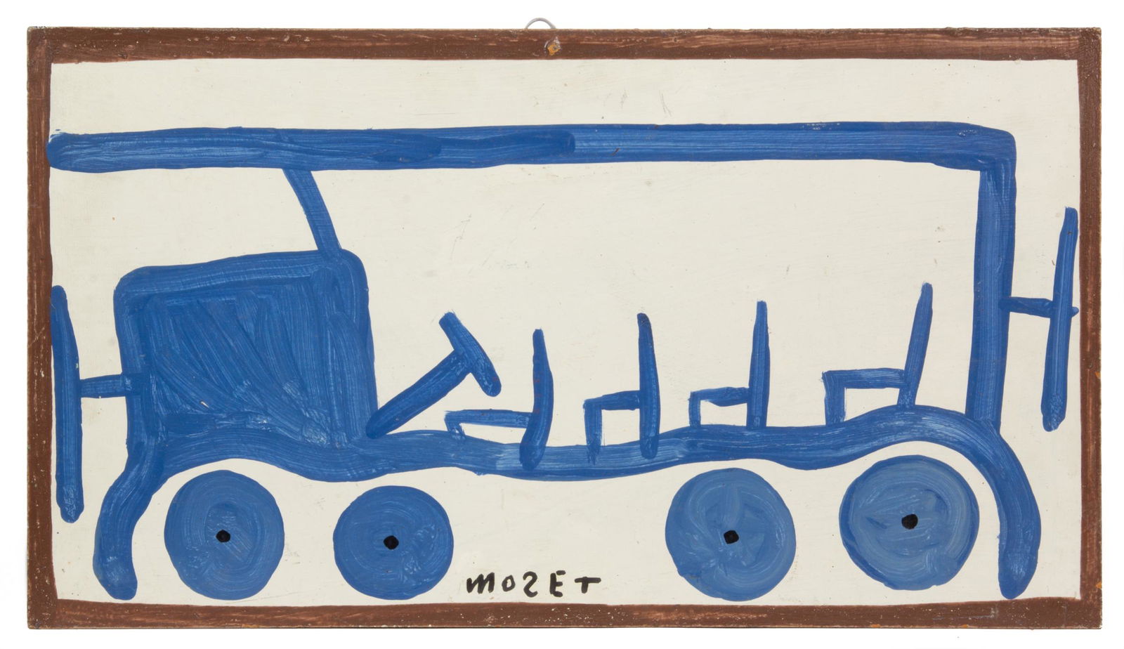 MOSE TOLLIVER (ALABAMA, 1920-2006) OUTSIDER ART BUS PAINTING (1 of 2)