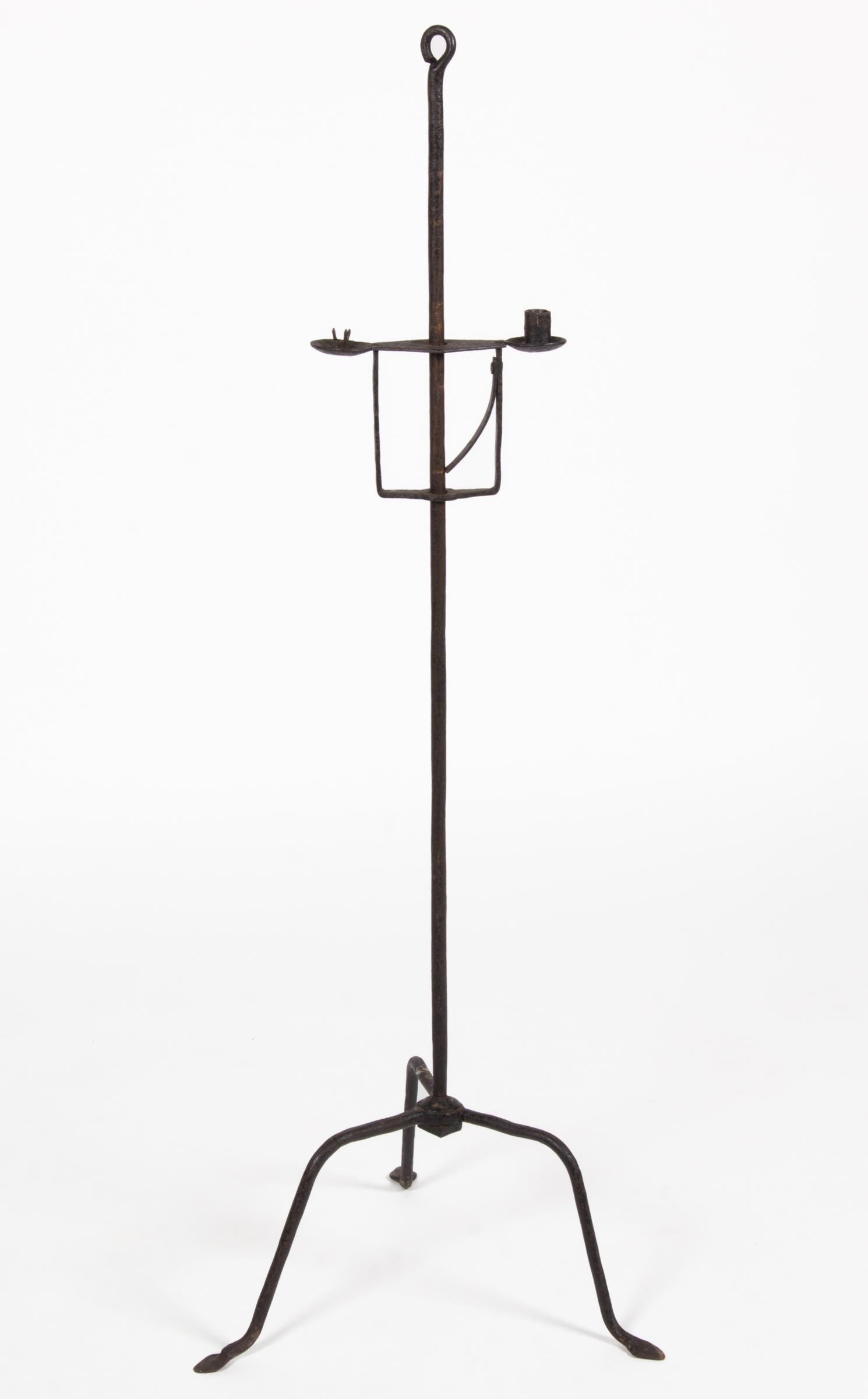 WROUGHT-IRON ADJUSTABLE FLOOR CANDLESTAND (1 of 4)