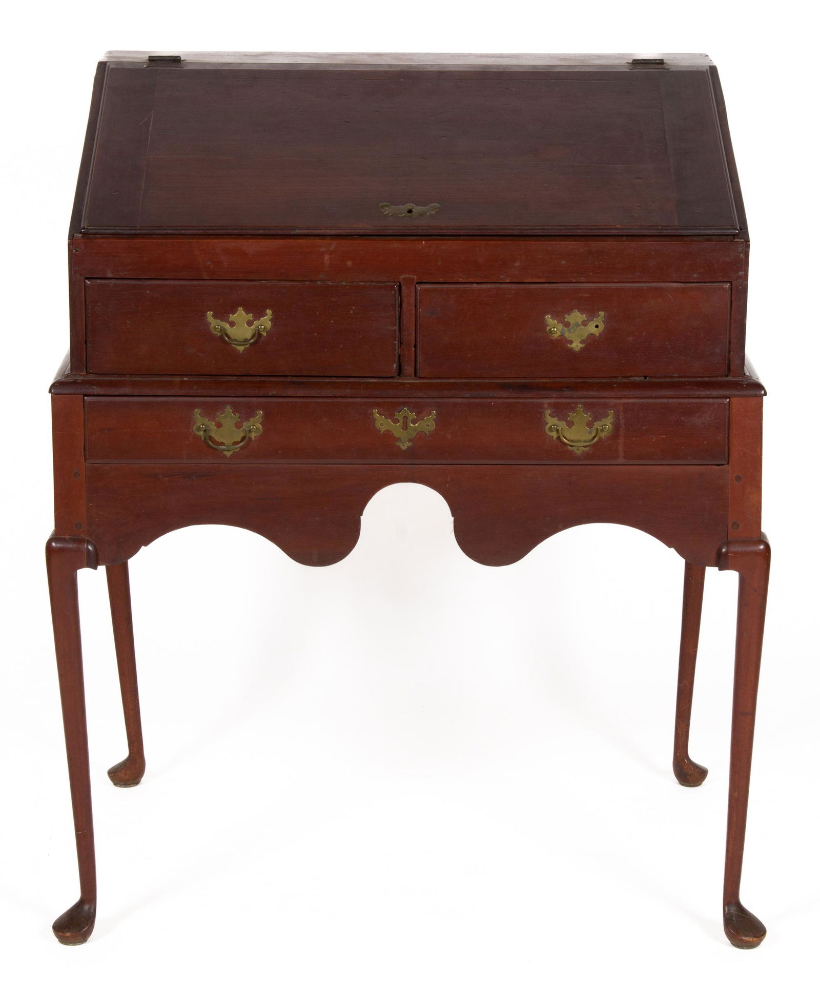 NEW ENGLAND QUEEN ANNE CHERRY DESK ON FRAME (1 of 6)