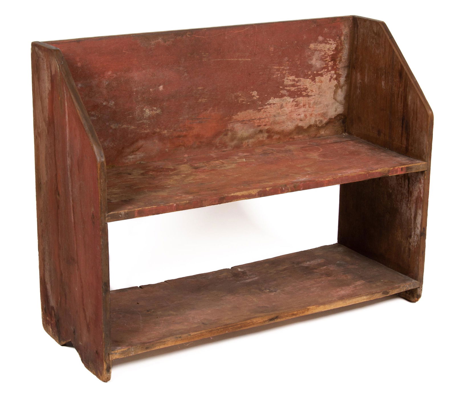 AMERICAN COUNTRY PAINTED MIXED WOOD BUCKET BENCH (1 of 7)