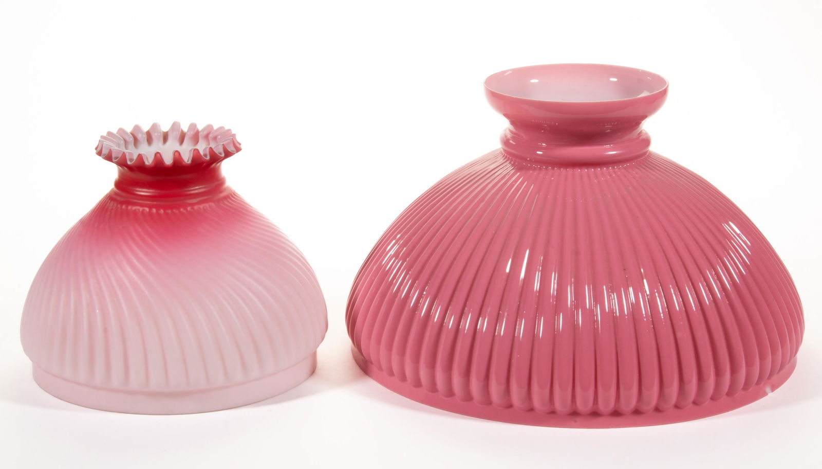 ASSORTED OPAQUE GLASS STUDENT LAMP SHADES, LOT OF TWO, (1 of 1)