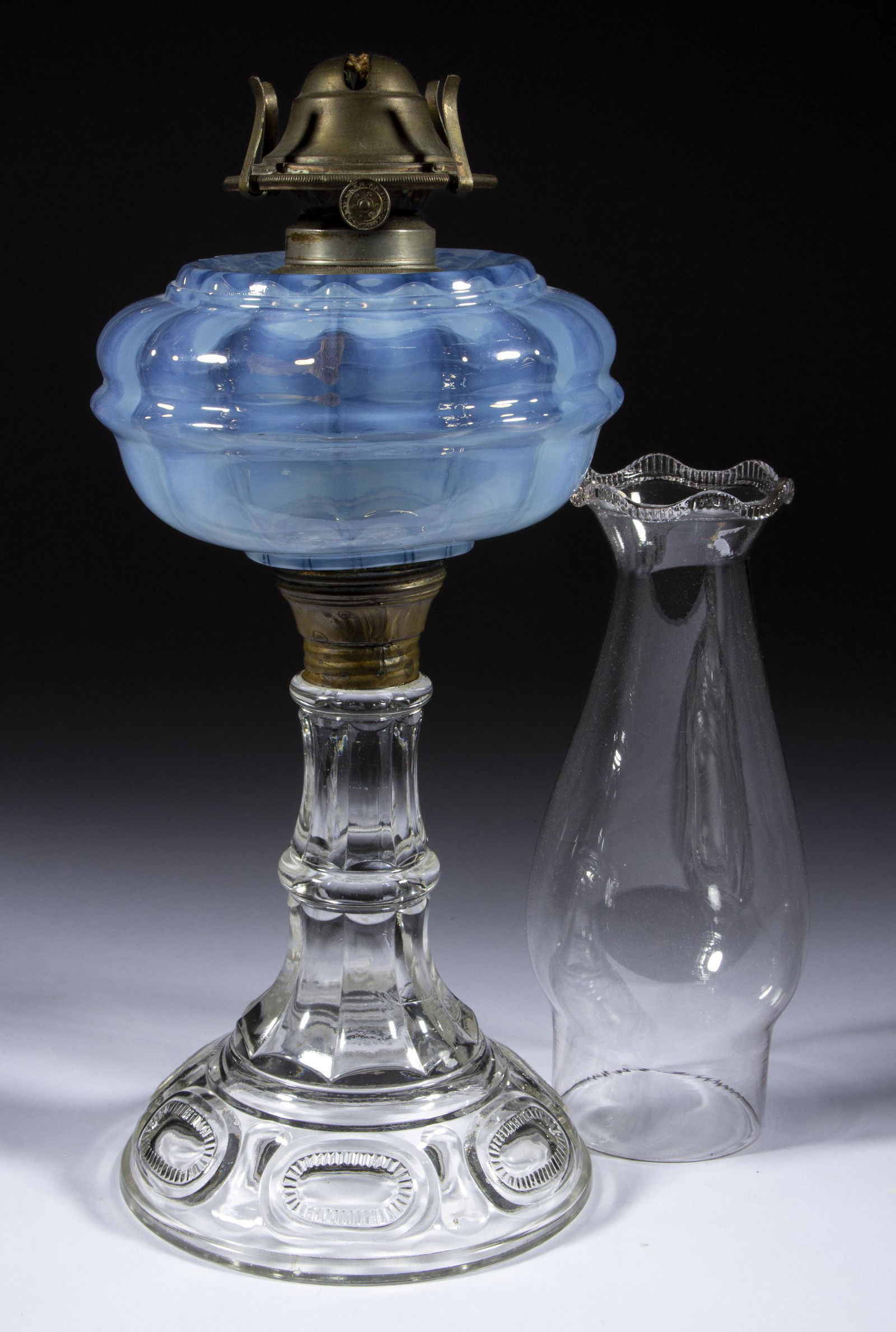 NICKEL PLATE 101 KEROSENE STAND LAMP, (1 of 1)