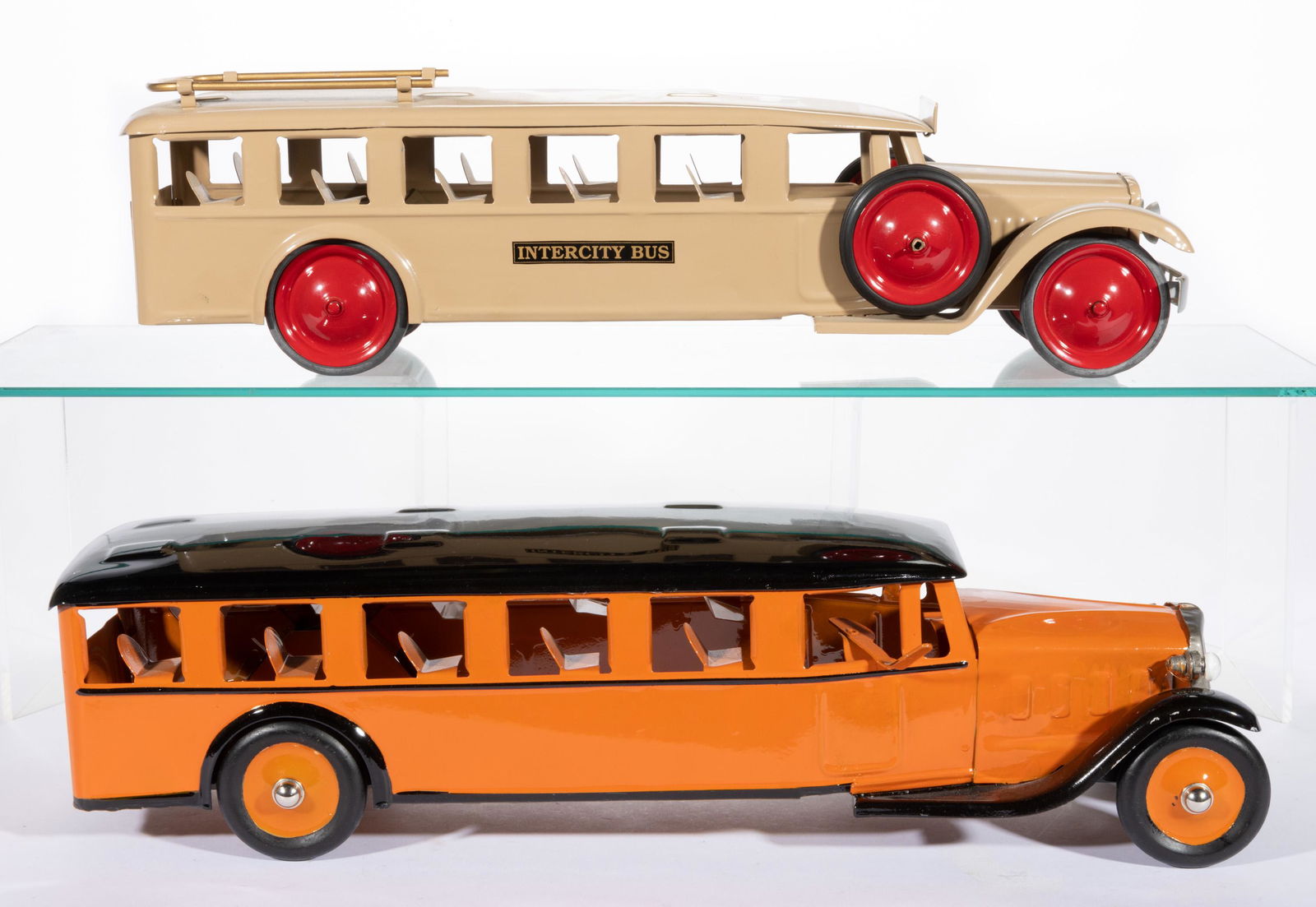 STEELCRAFT PRESSED STEEL "INTER-CITY BUS" TOYS, LOT OF TWO, (1 of 3)