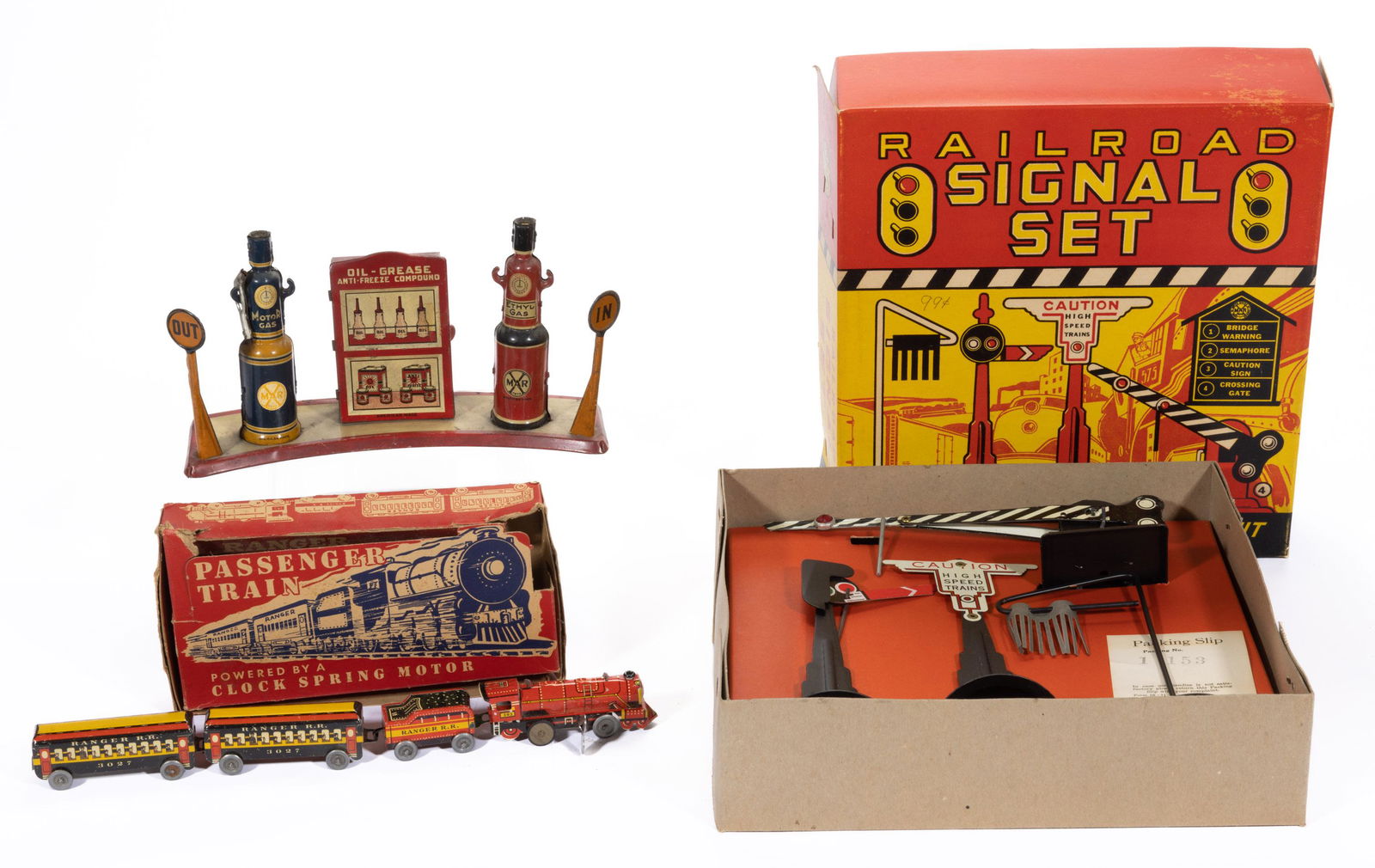 MARX / RANGER STEEL TIN LITHOGRAPHED TOYS, LOT OF THREE, (1 of 5)