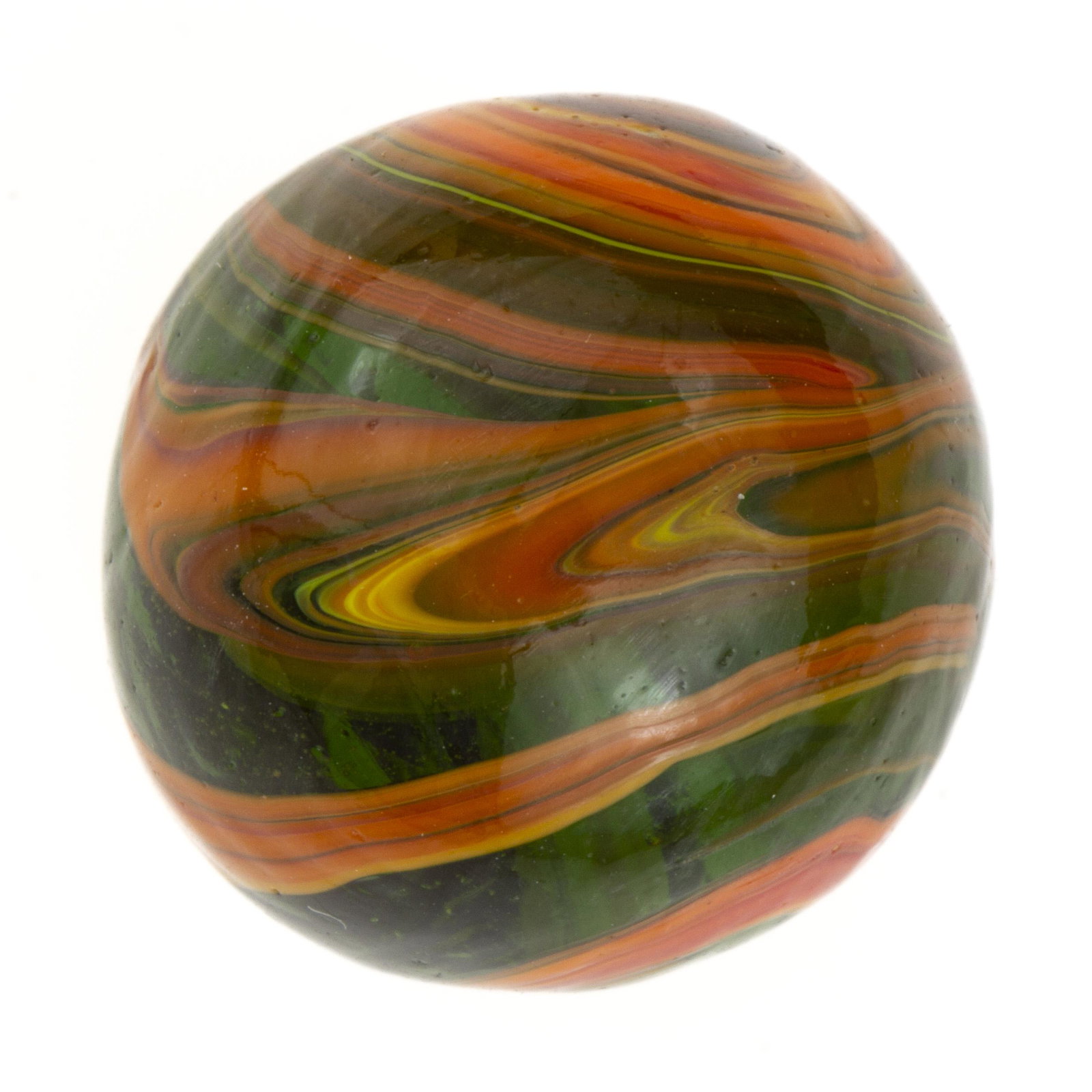 CHRISTENSEN TRANSPARENT SWIRL MACHINE-MADE MARBLE, (1 of 3)