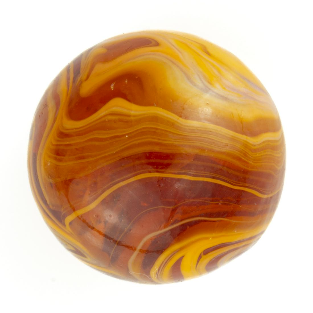 CHRISTENSEN TRANSPARENT SWIRL / SUBMARINE MACHINE-MADE MARBLE, (1 of 3)