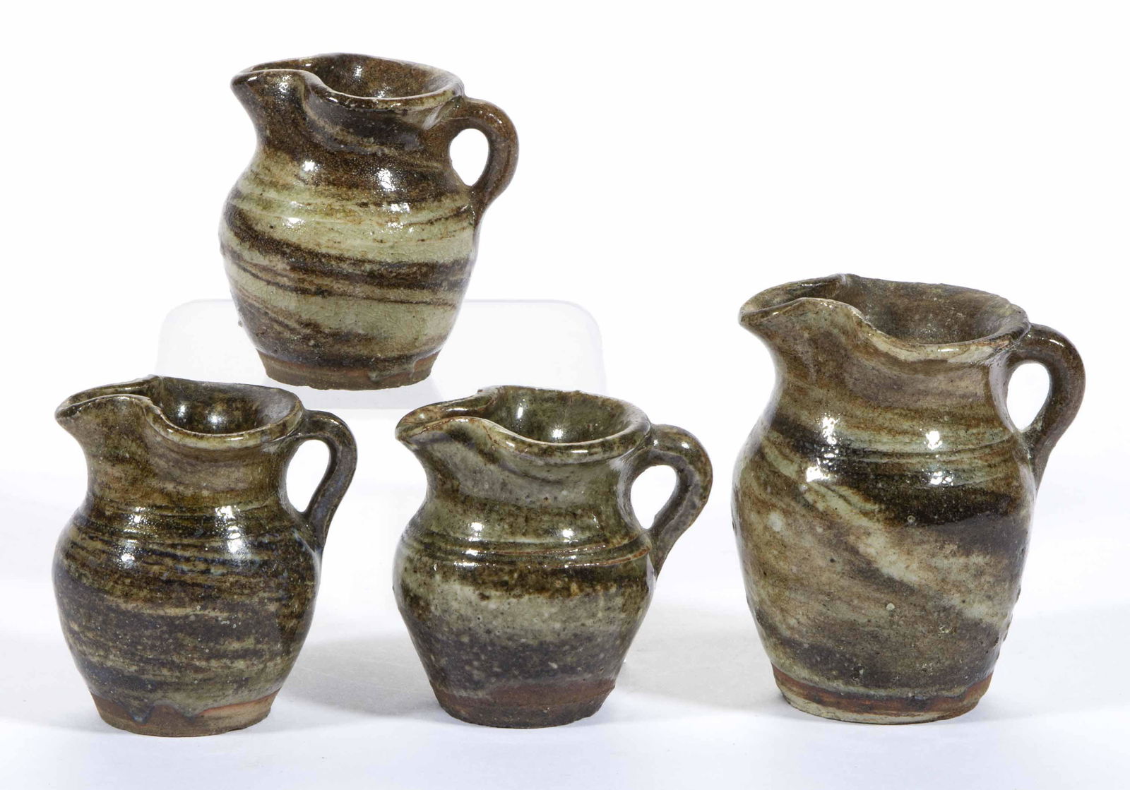WESTERN NORTH CAROLINA POTTERY / STONEWARE MINIATURE PITCHERS, LOT OF FOUR, (1 of 5)