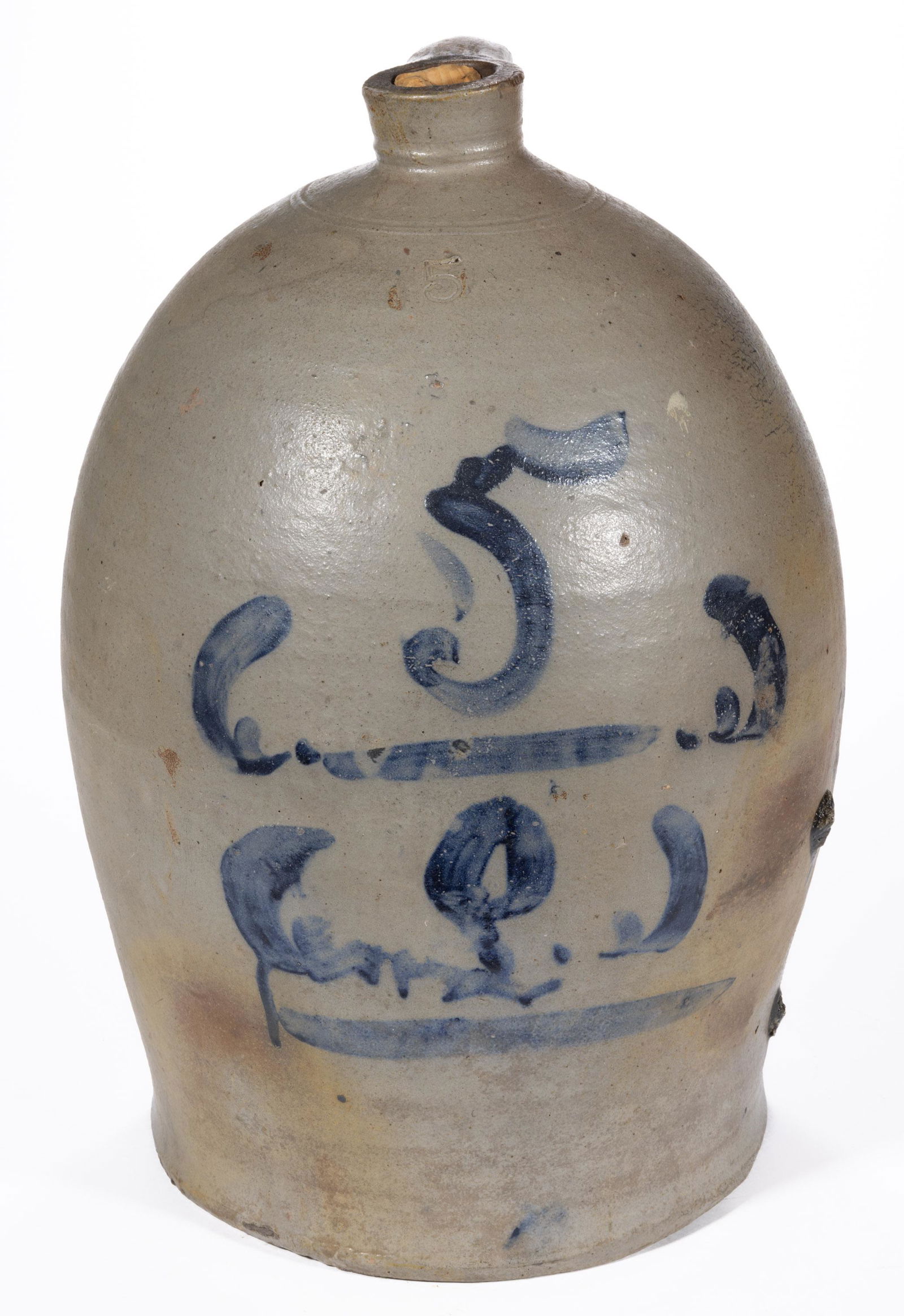 NORTHEASTERN OHIO DECORATED STONEWARE JUG, (1 of 6)