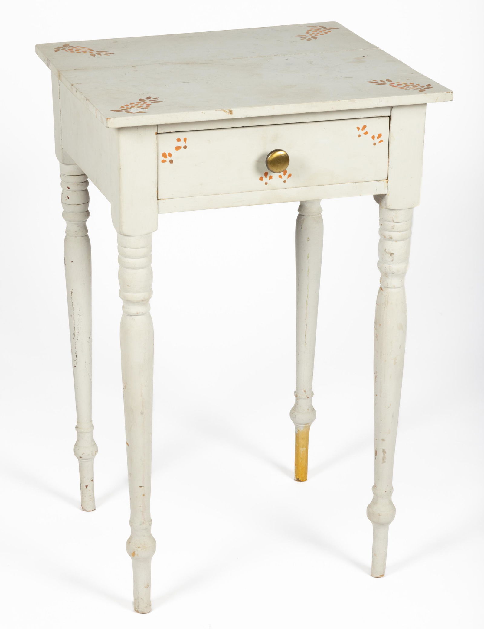 NEW ENGLAND LATE FEDERAL PAINT-DECORATED STAND TABLE, (1 of 3)