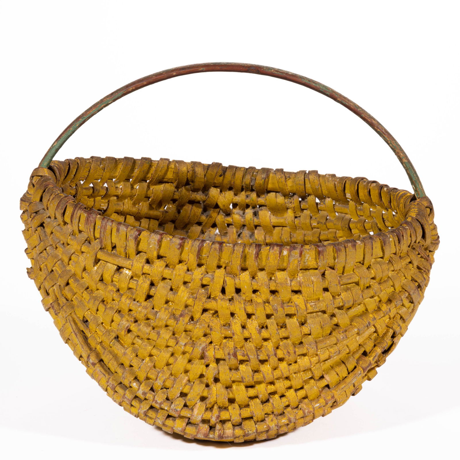 SOUTHERN PAINTED RIB-TYPE WOVEN-SPLINT BASKET, (1 of 5)