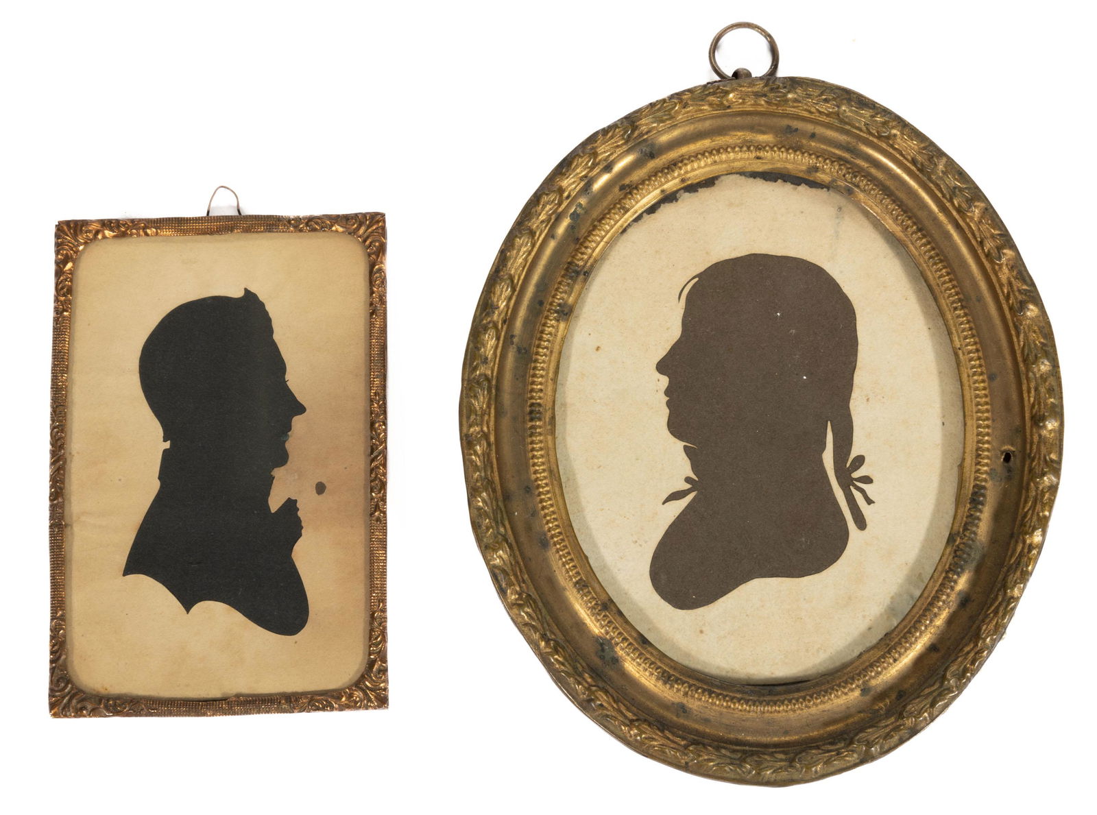 AMERICAN / BRITISH FOLK ART HOLLOW-CUT SILHOUETTES, LOT OF TWO, (1 of 2)