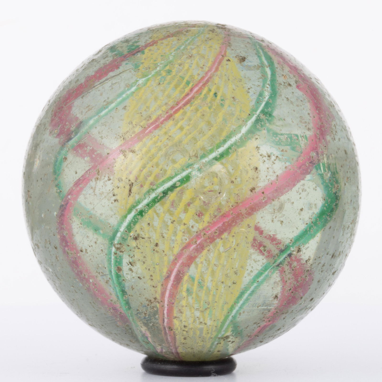 ANTIQUE TRANSPARENT SWIRL LARGE MARBLE, (1 of 6)