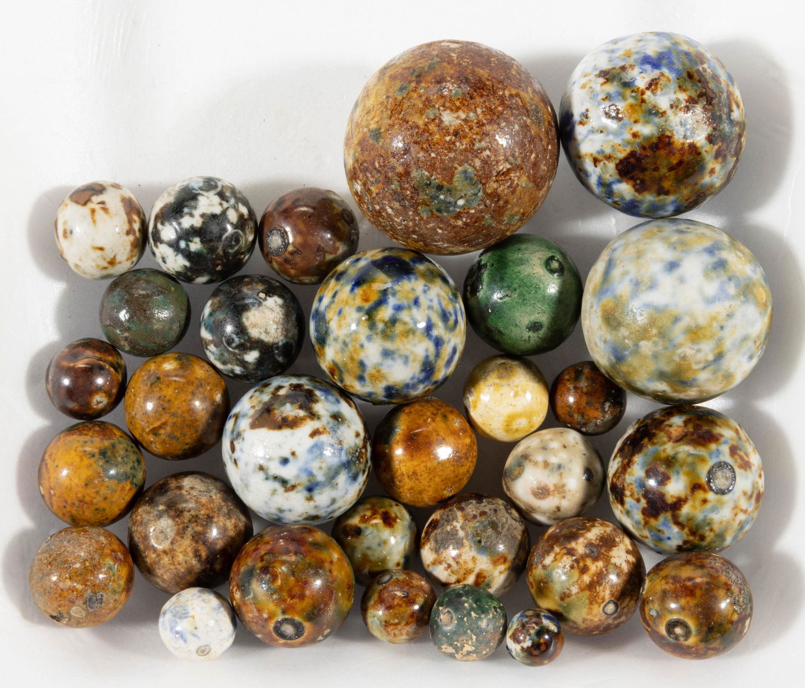 ASSORTED CROCKERY / BENNINGTON MARBLES, LOT OF 30, (1 of 1)