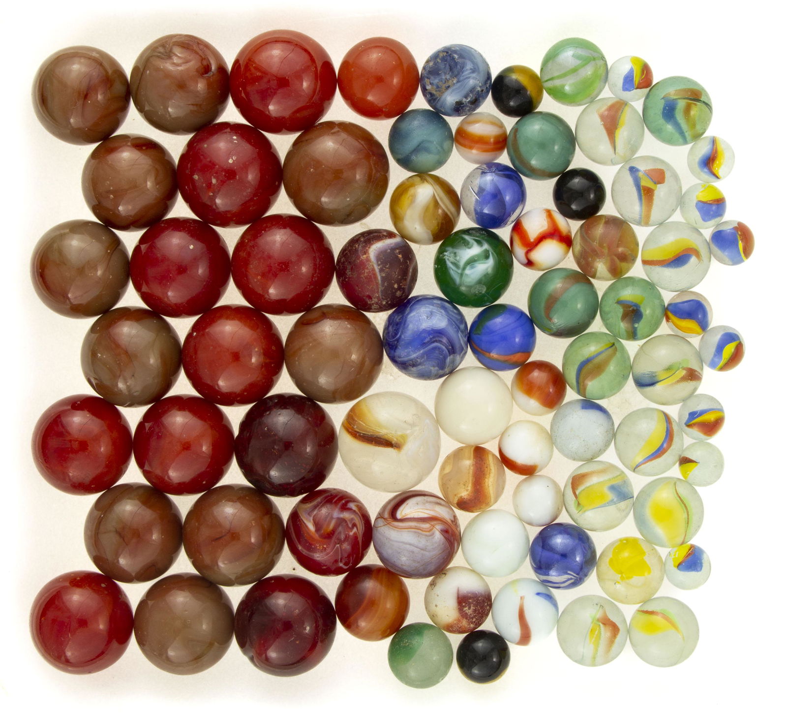 ASSORTED VINTAGE GLASS MARBLES, UNCOUNTED LOT, (1 of 2)