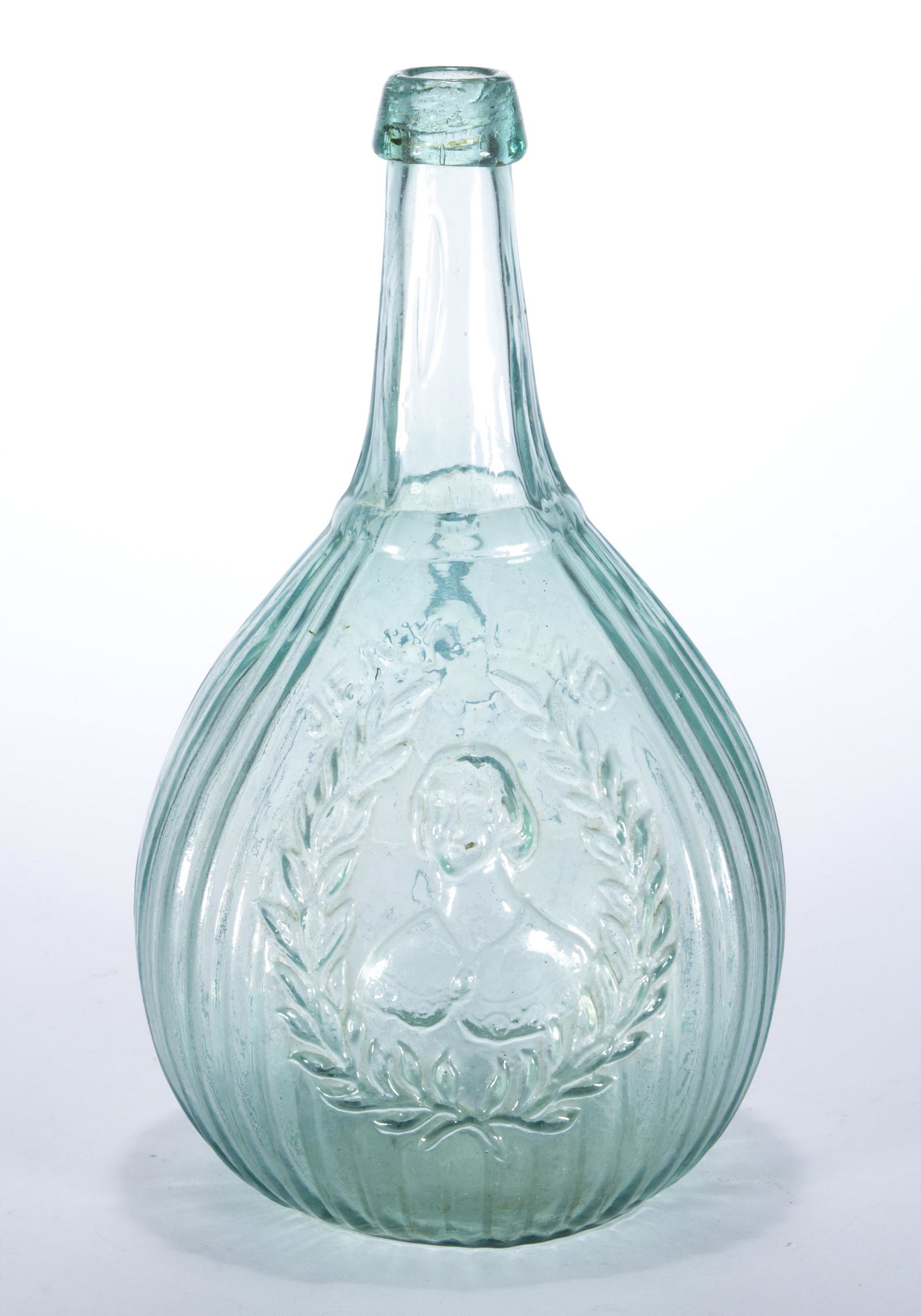 GI-102 JENNY LIND - GLASS FACTORY PORTRAIT CALABASH FLASK, (1 of 4)