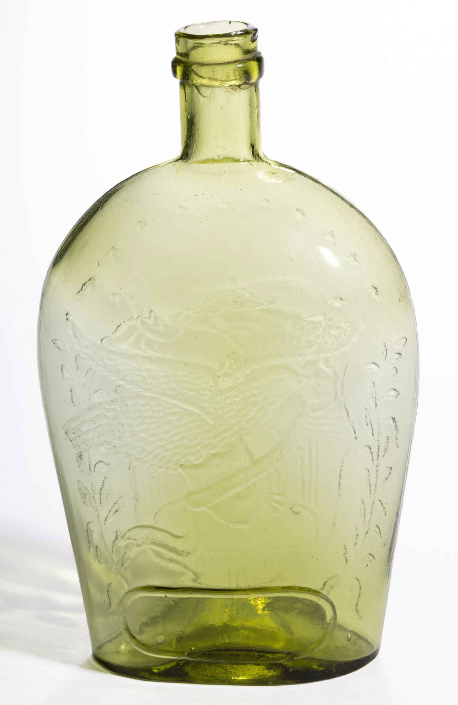 GXII-6 SHIELD AND CLASPED HANDS / EAGLE FIGURED FLASK, (1 of 2)