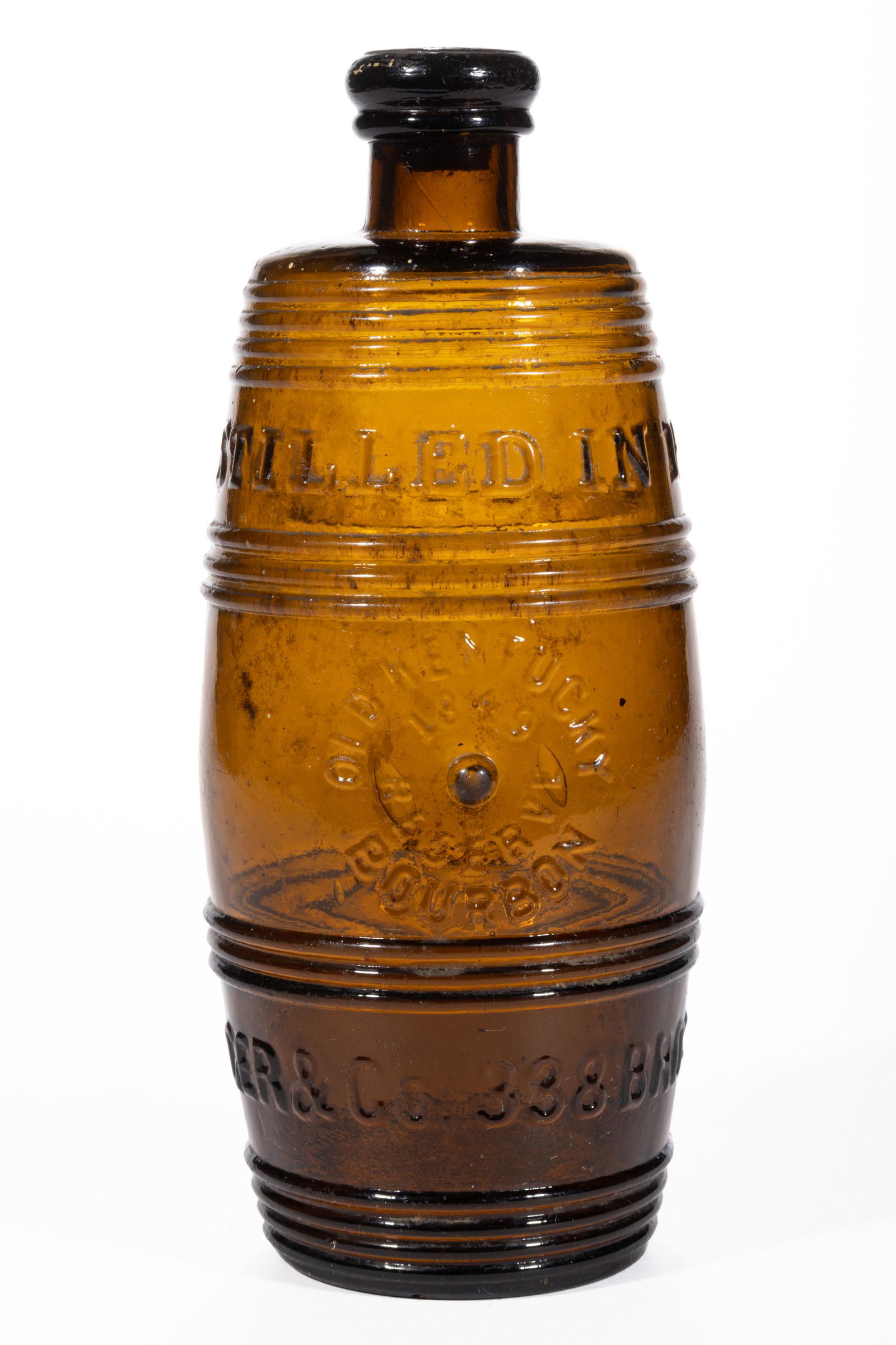 BININGER FIGURAL WHISKEY BOTTLE, (1 of 2)