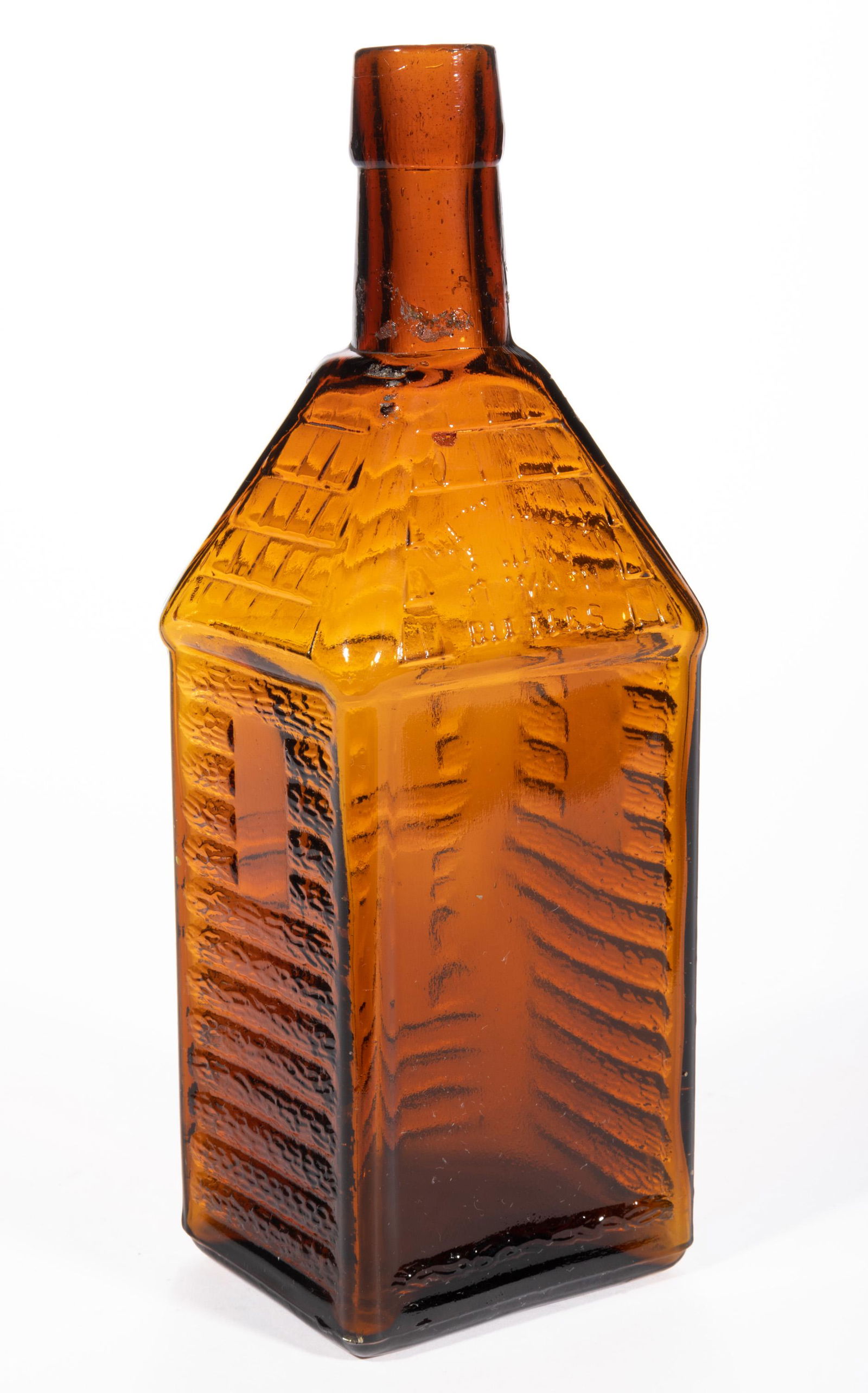 HOLTZERMANN'S STOMACH FIGURAL BITTERS BOTTLE, (1 of 2)