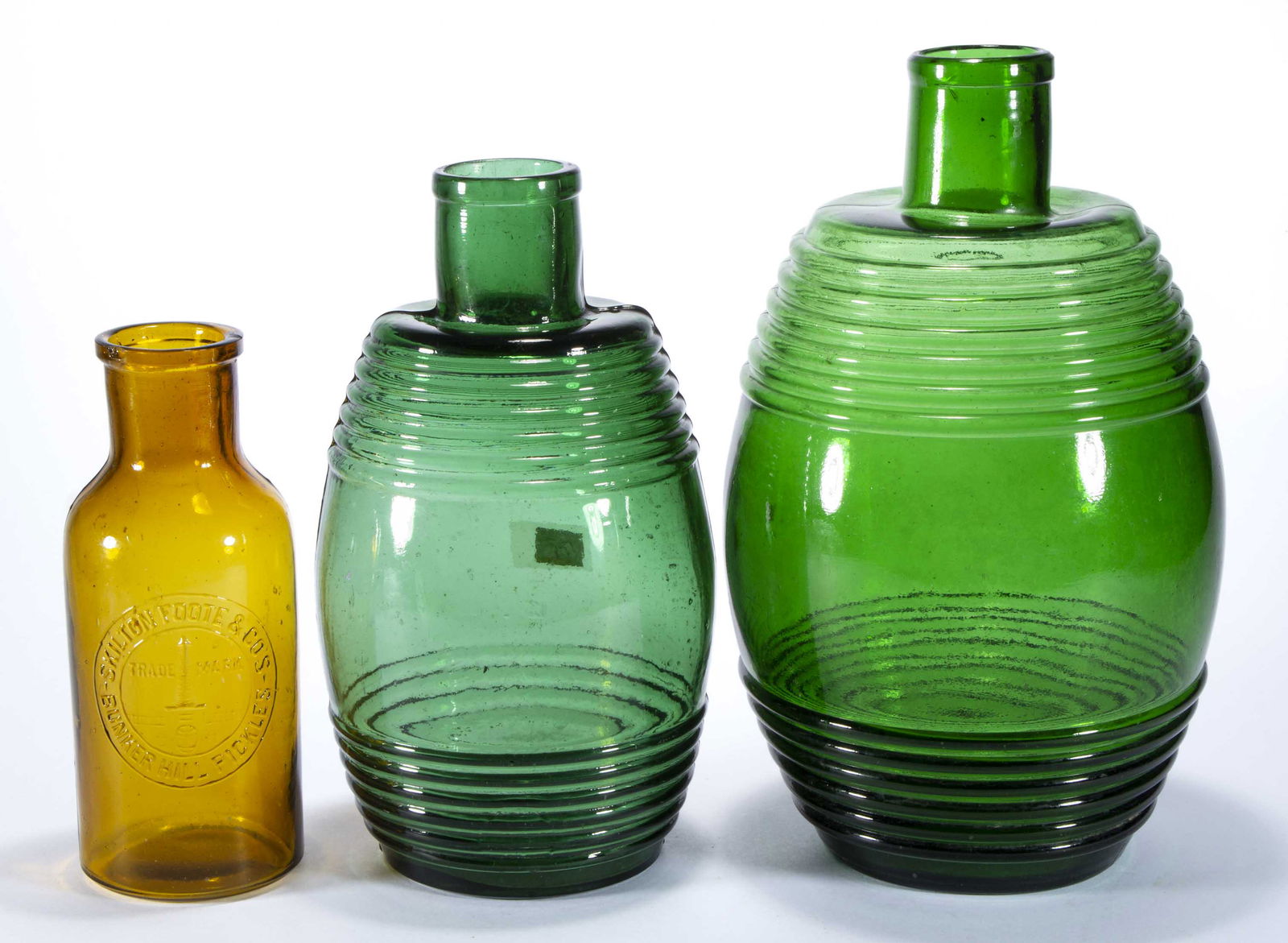 ASSORTED GLASS PICKLE JARS, LOT OF THREE, (1 of 4)