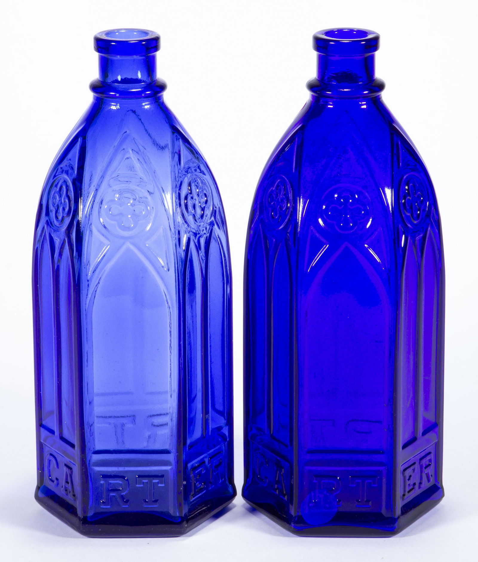 CARTER'S CATHEDRAL INK BOTTLES, LOT OF TWO, (1 of 4)