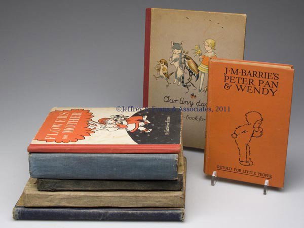 JUVENILE VOLUMES, LOT OF SEVEN: JUVENILE VOLUMES, LOT OF SEVEN, including (1). Faller, Lies and Leo. OUR TINY DARLINS! A PICTURE-BOOK FOR CHILDREN, Germany, 1948. Full color cover with design repeated on title page. Ten full-page co