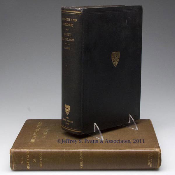 MARITIME VOLUMES, LOT OF TWO: MARITIME VOLUMES, LOT OF TWO, (1). Semmes, Raphael. CAPTAINS AND MARINERS OF EARLY MARYLAND. Baltimore, MD, 1937. About 100 pages of bibliography and documentation; index for each name, Indian and top