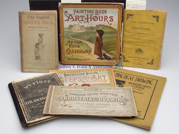 DRAWING - PAINTING VOLUMES, LOT OF EIGHT: DRAWING - PAINTING VOLUMES, LOT OF EIGHT, including three Kate Greenaway illustrated. 19th and early 20th centuries. CONDITION NOTE: All condition reports are based on general observations only, and a