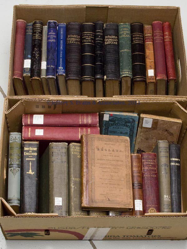 HISTORY - ENGLAND AND FRANCE VOLUMES, LOT OF 31: HISTORY - ENGLAND AND FRANCE VOLUMES, LOT OF 31, including Russell, John. HISTORY OF ENGLAND WITH SEPARATE HISTORICAL SKETCHES ON SCOTLAND, WALES AND IRELAND. Philadelphia, PA: Hogen and Thompson, 184