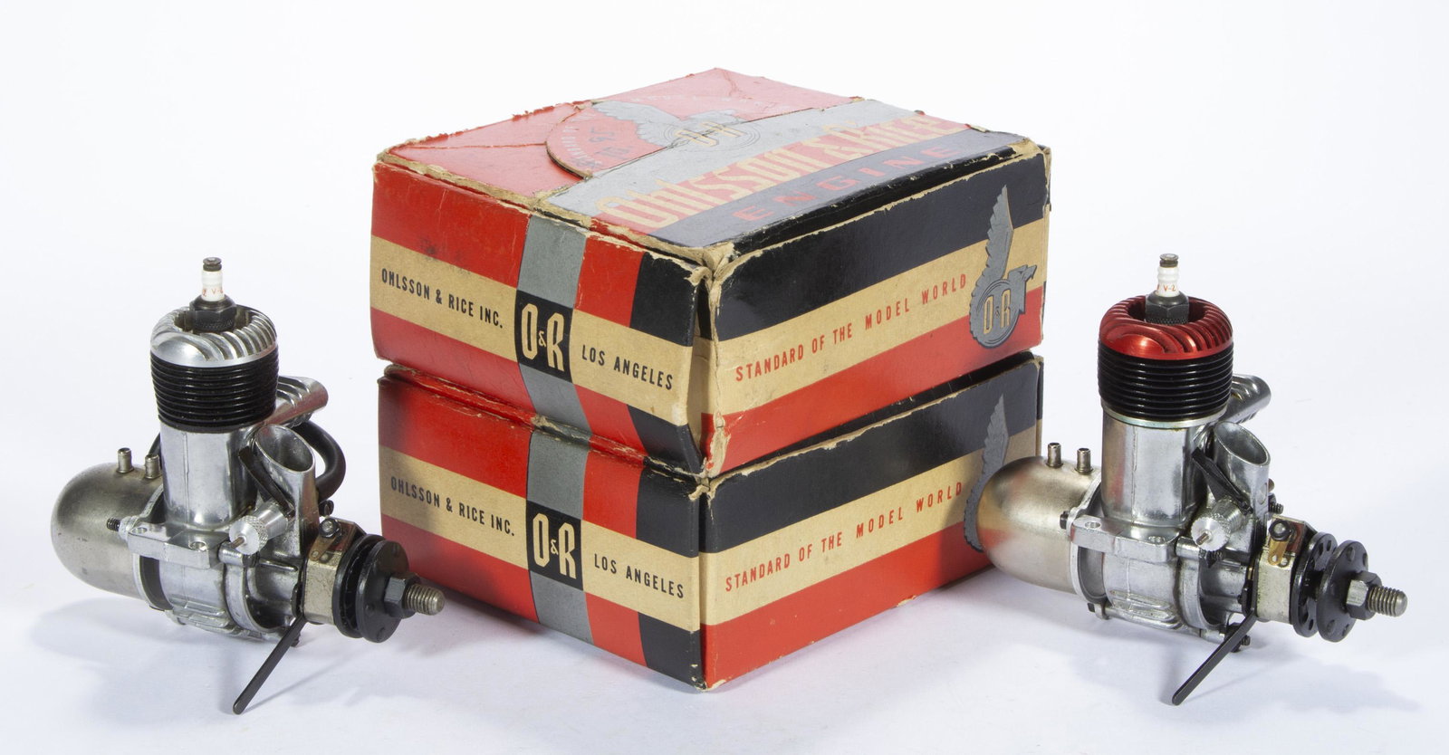 OHLSSON & RICE (O & R) ASSORTED MODEL AIRPLANE ENGINES, LOT OF TWO, (1 of 3)