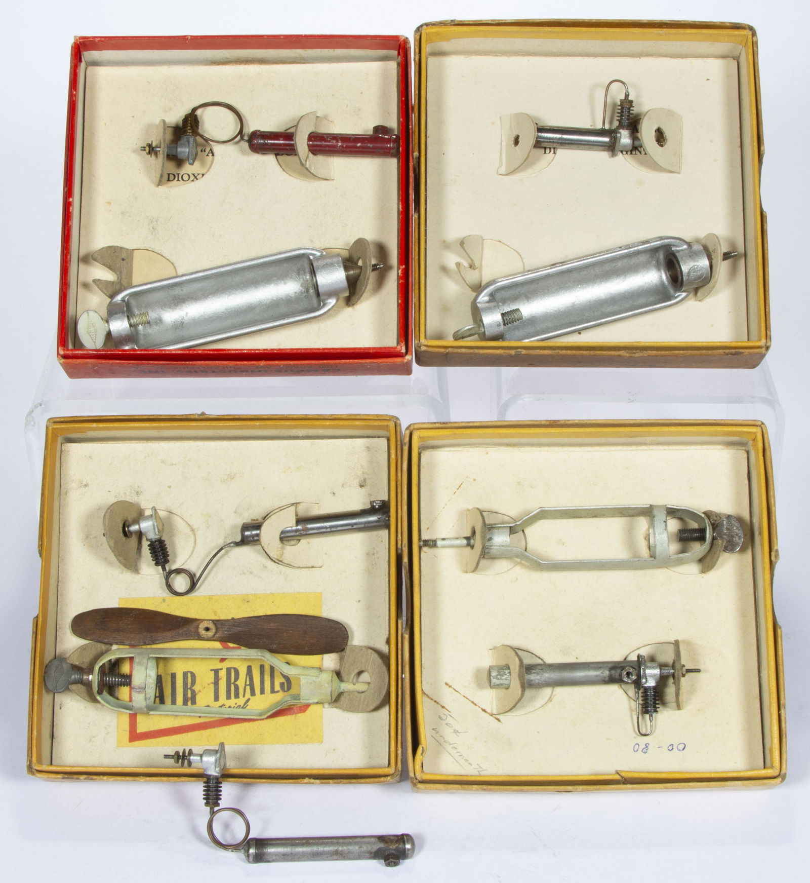 CAMPUS INDUSTRIES "A-100" CARBON DIOXIDE MODEL AIRPLANE ENGINES, LOT OF FOUR, (1 of 1)