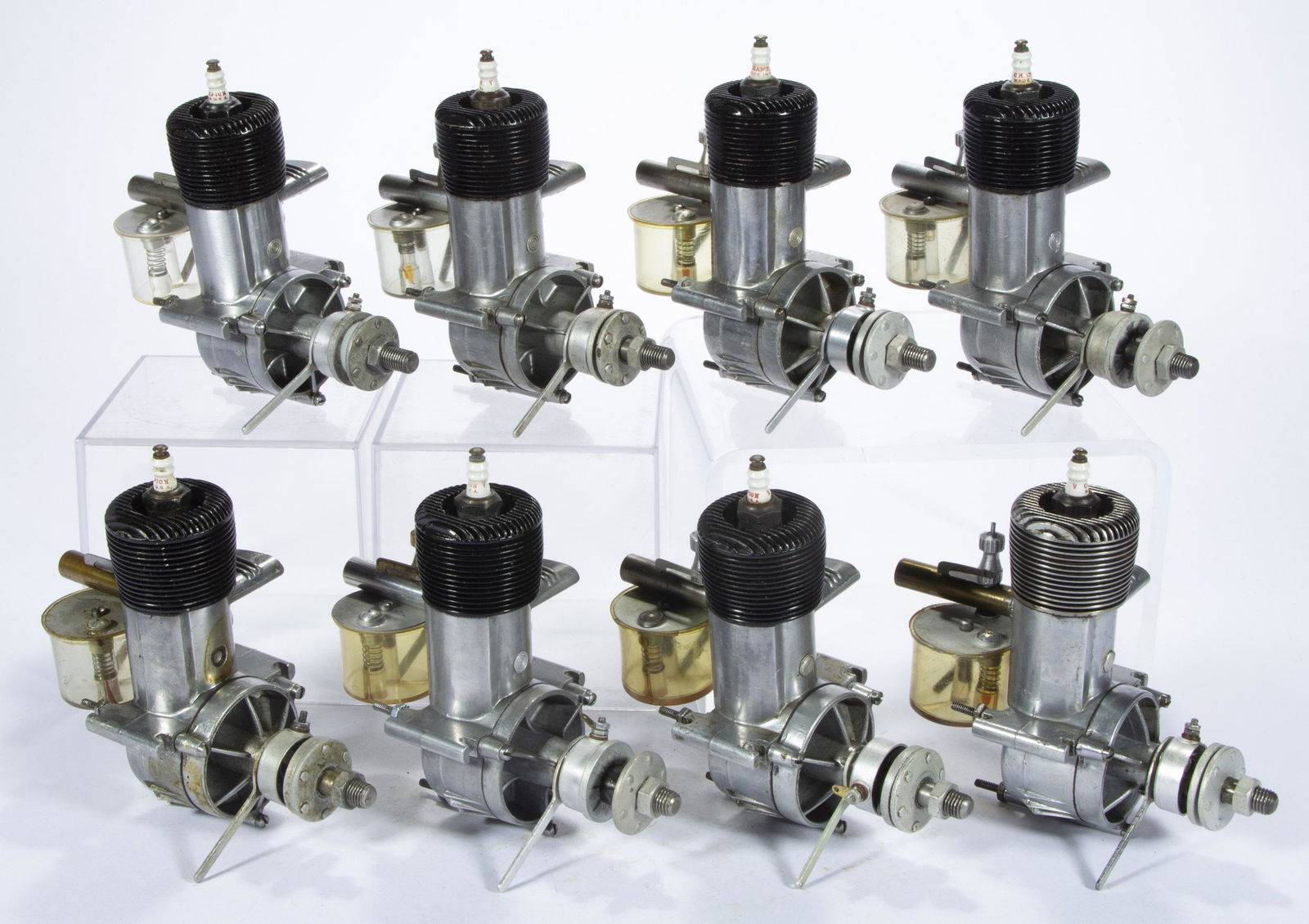 OHLSSON & RICE (O & R) "SPECIAL 60" MID 1940'S MODEL AIRPLANE ENGINES, LOT OF EIGHT, (1 of 2)