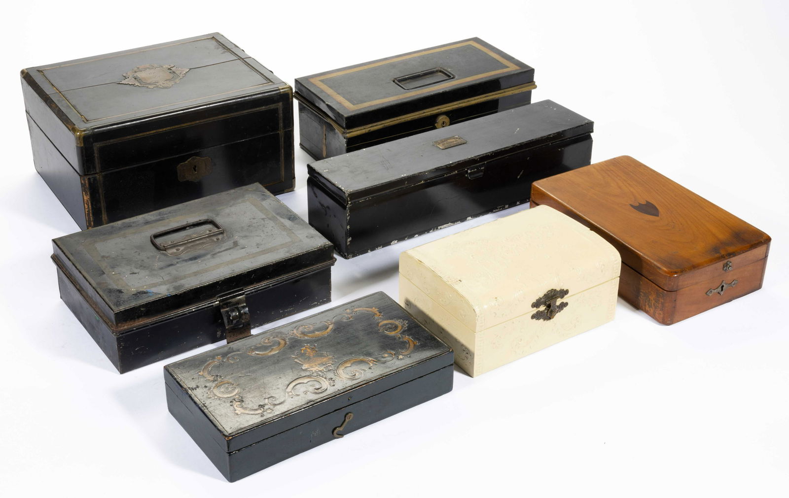 ASSORTED DOMESTIC BOXES, LOT OF SEVEN, (1 of 4)