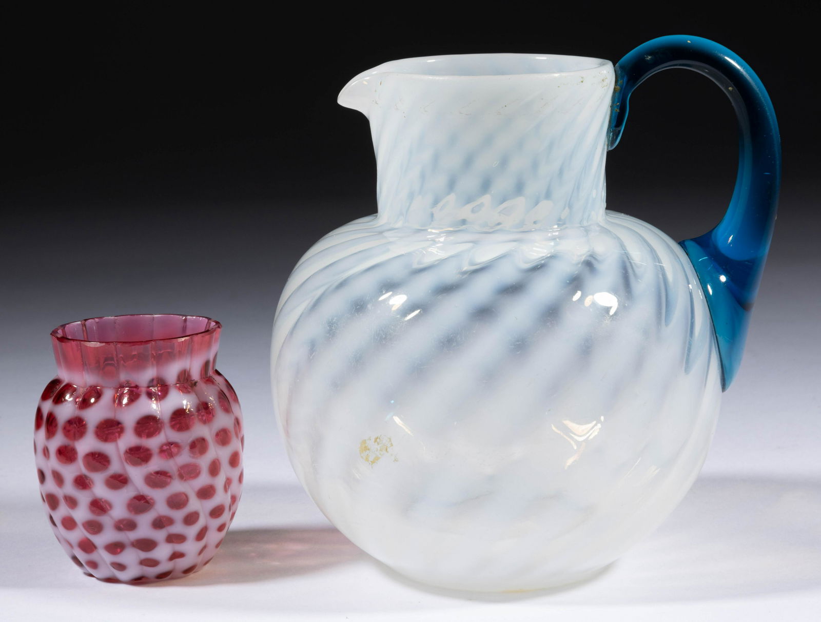 ASSORTED VICTORIAN OPALESCENT GLASS ARTICLES, LOT OF TWO, (1 of 1)