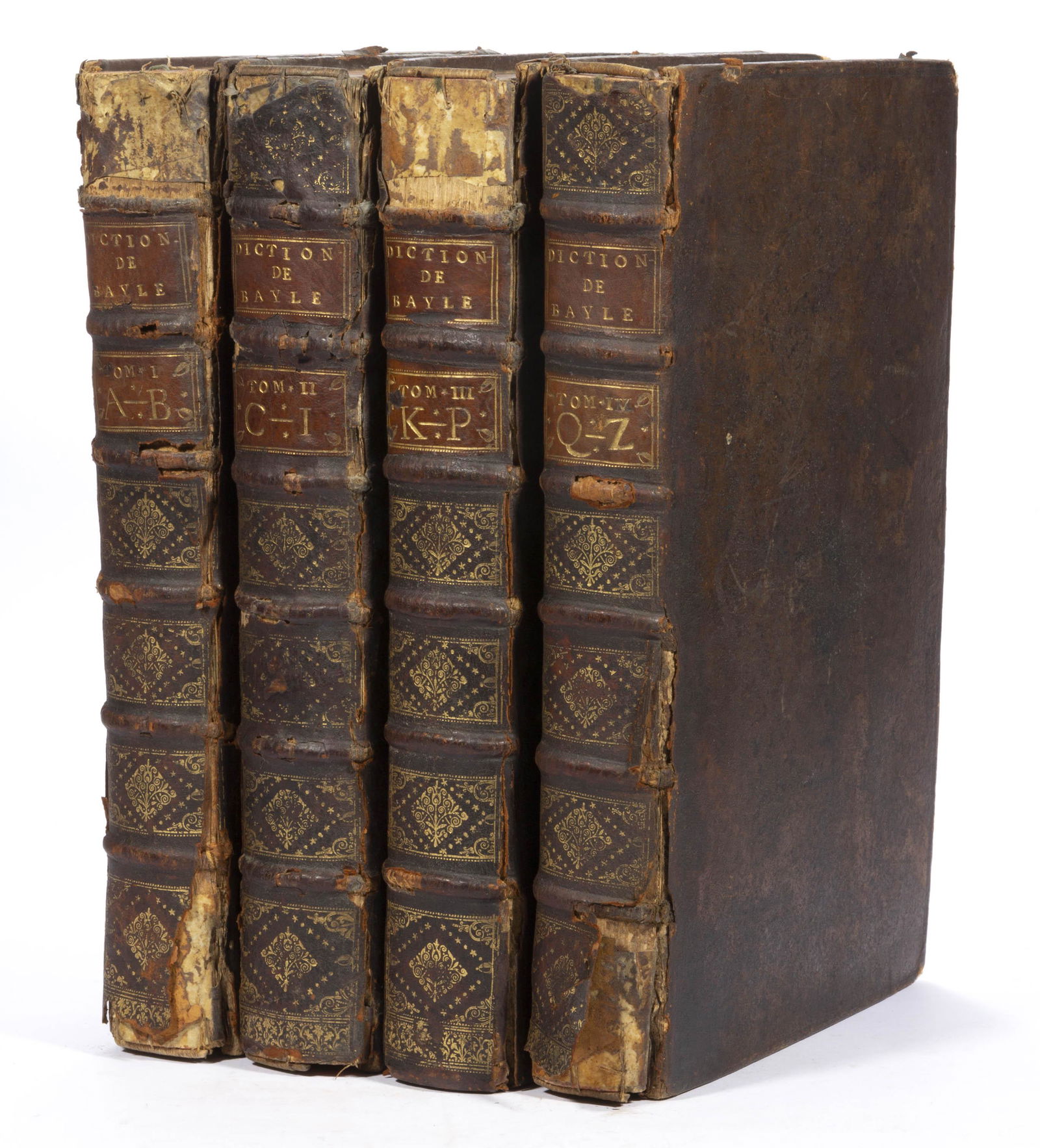 ANTIQUARIAN FRENCH BIOGRAPHICAL DICTIONARY, FOUR-VOLUME SET, (1 of 2)
