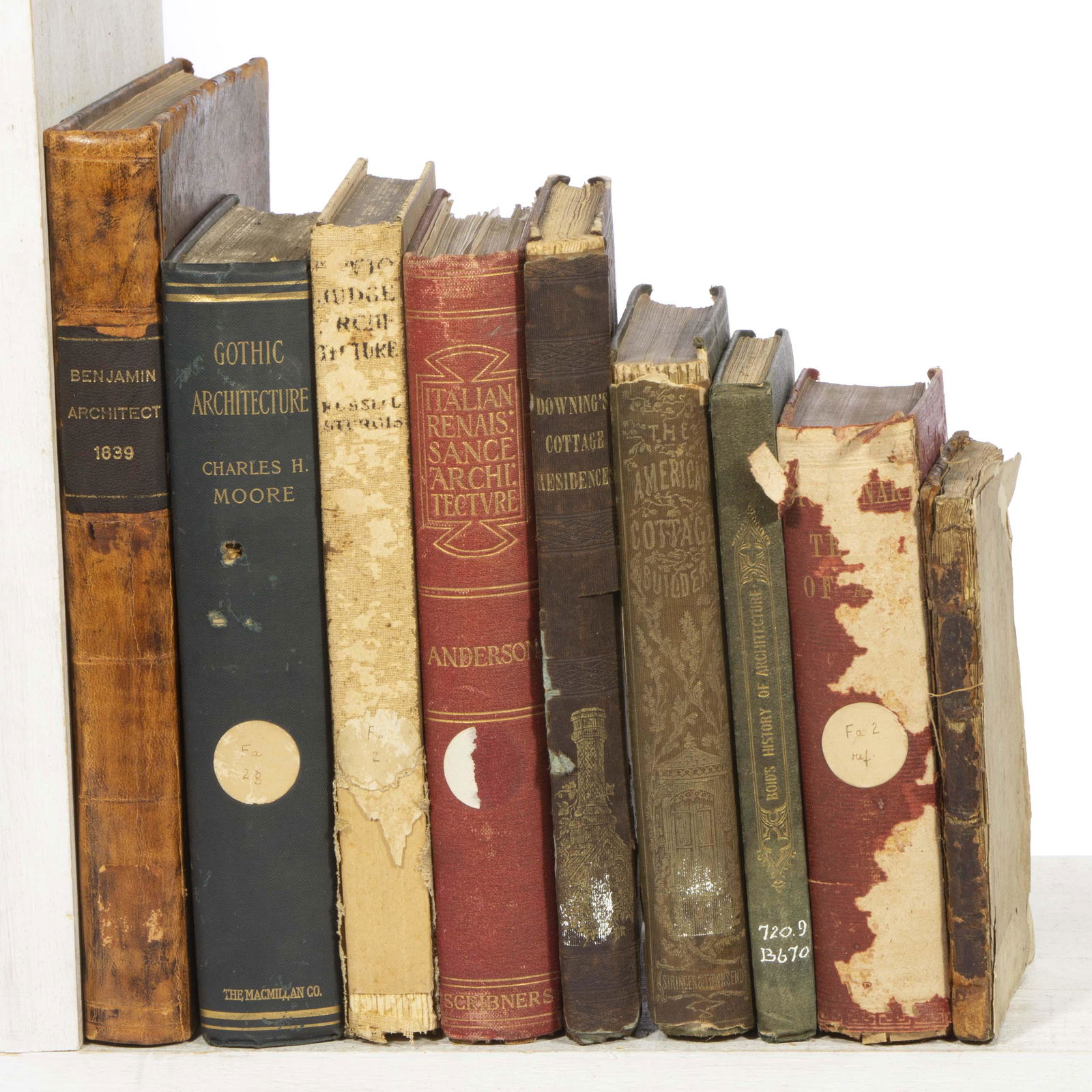 ANTIQUARIAN BUILDER'S ARCHITECTURE VOLUMES, LOT OF NINE, (1 of 2)