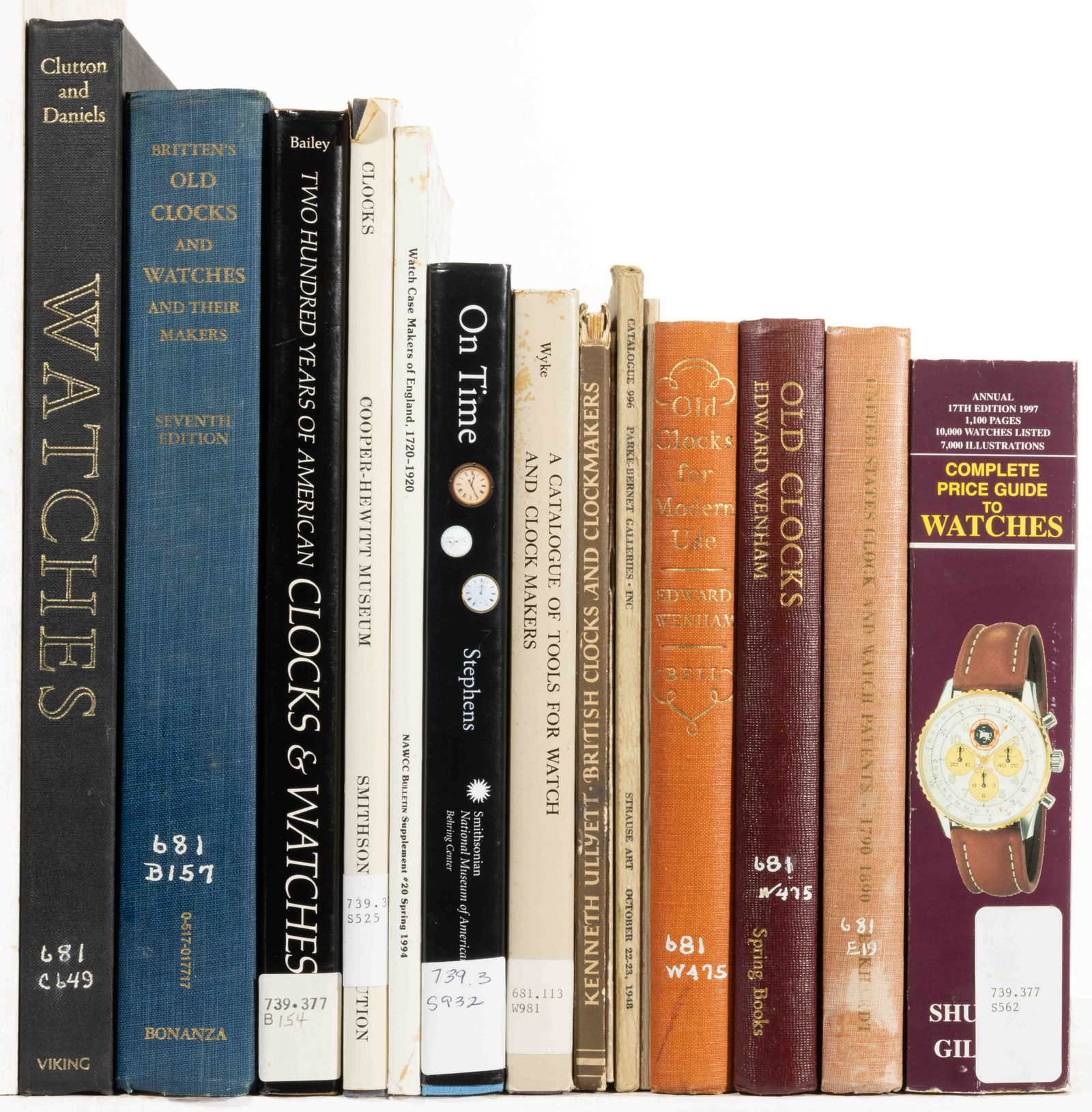 ASSORTED CLOCK / WATCH REFERENCE VOLUMES, LOT OF 15, (1 of 1)