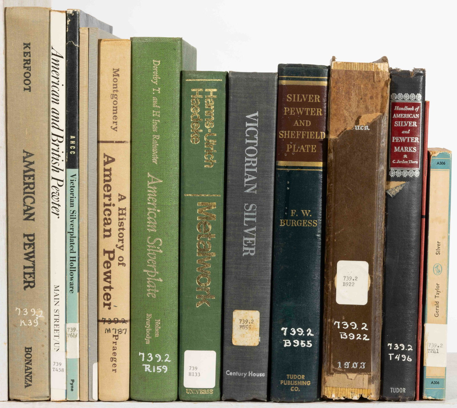 ASSORTED PEWTER, SILVER-PLATED, AND OTHER METAL REFERENCE VOLUMES, LOT OF 14, (1 of 1)