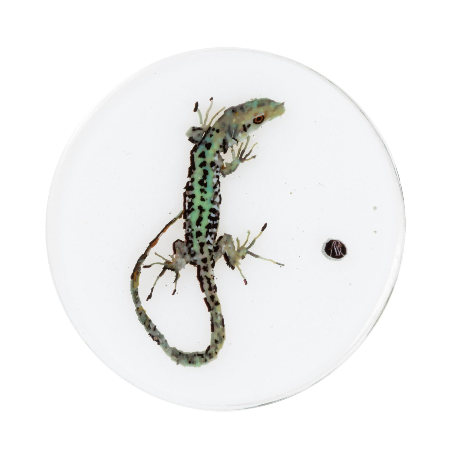 ANTONIO DEI ROSSI (ITALIAN, B. 1964) LIZARD MURRINE COIN, (1 of 2)