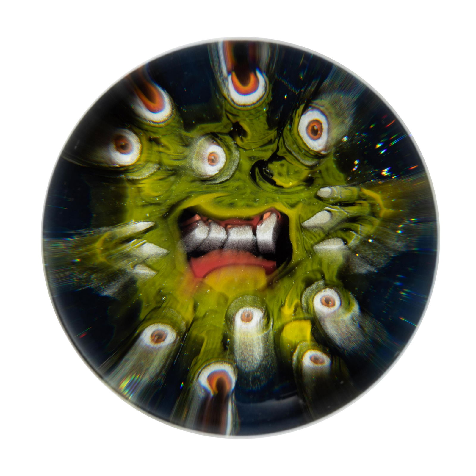 JOSHUAH JUSTICE (AMERICAN, B. 1977) SLIMER / GREEN MONSTER MURRINE MARBLE, (1 of 3)