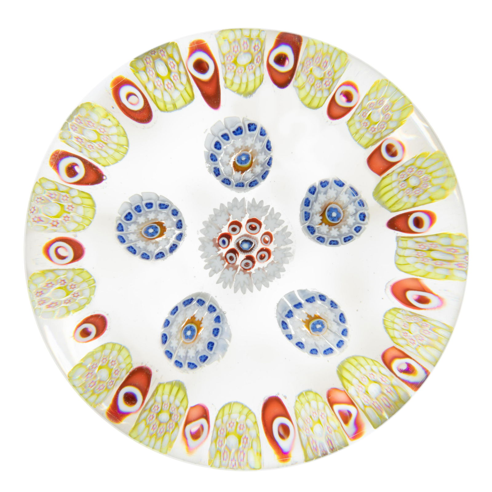 ANTIQUE SAINT-LOUIS CONCENTRIC MILLEFIORI PAPERWEIGHT, (1 of 1)