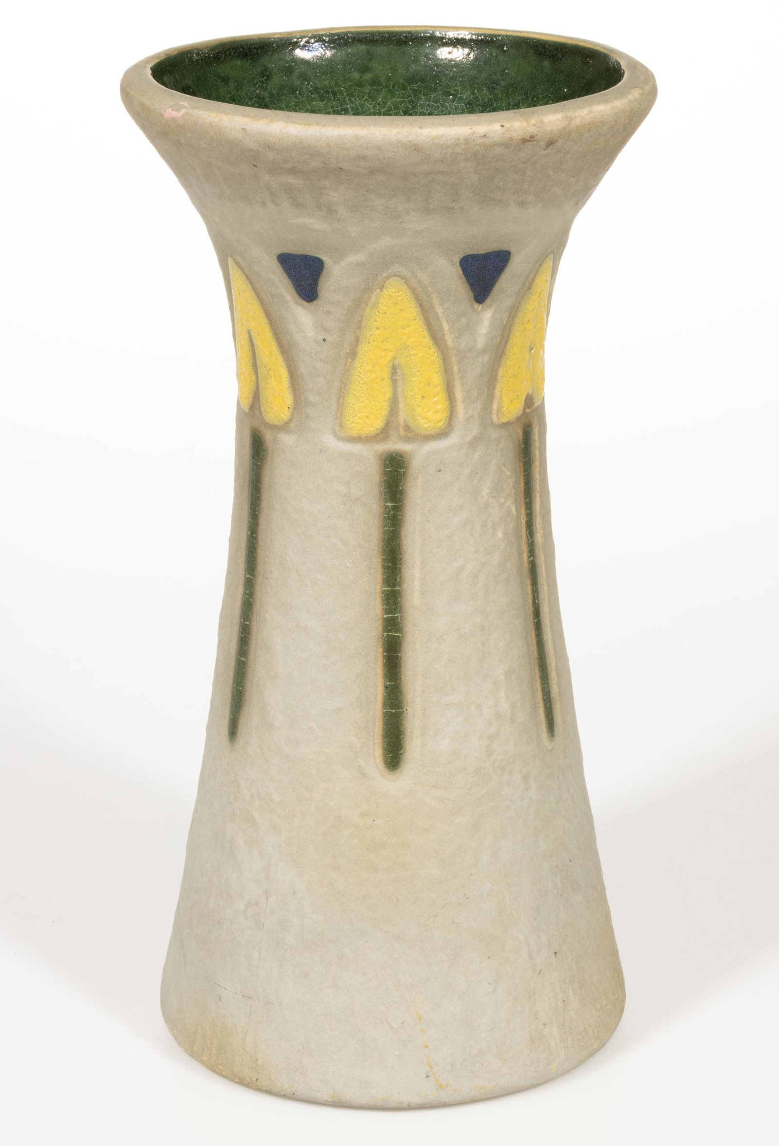 AMERICAN ROSEVILLE MOSTIQUE ART POTTERY VASE, (1 of 3)